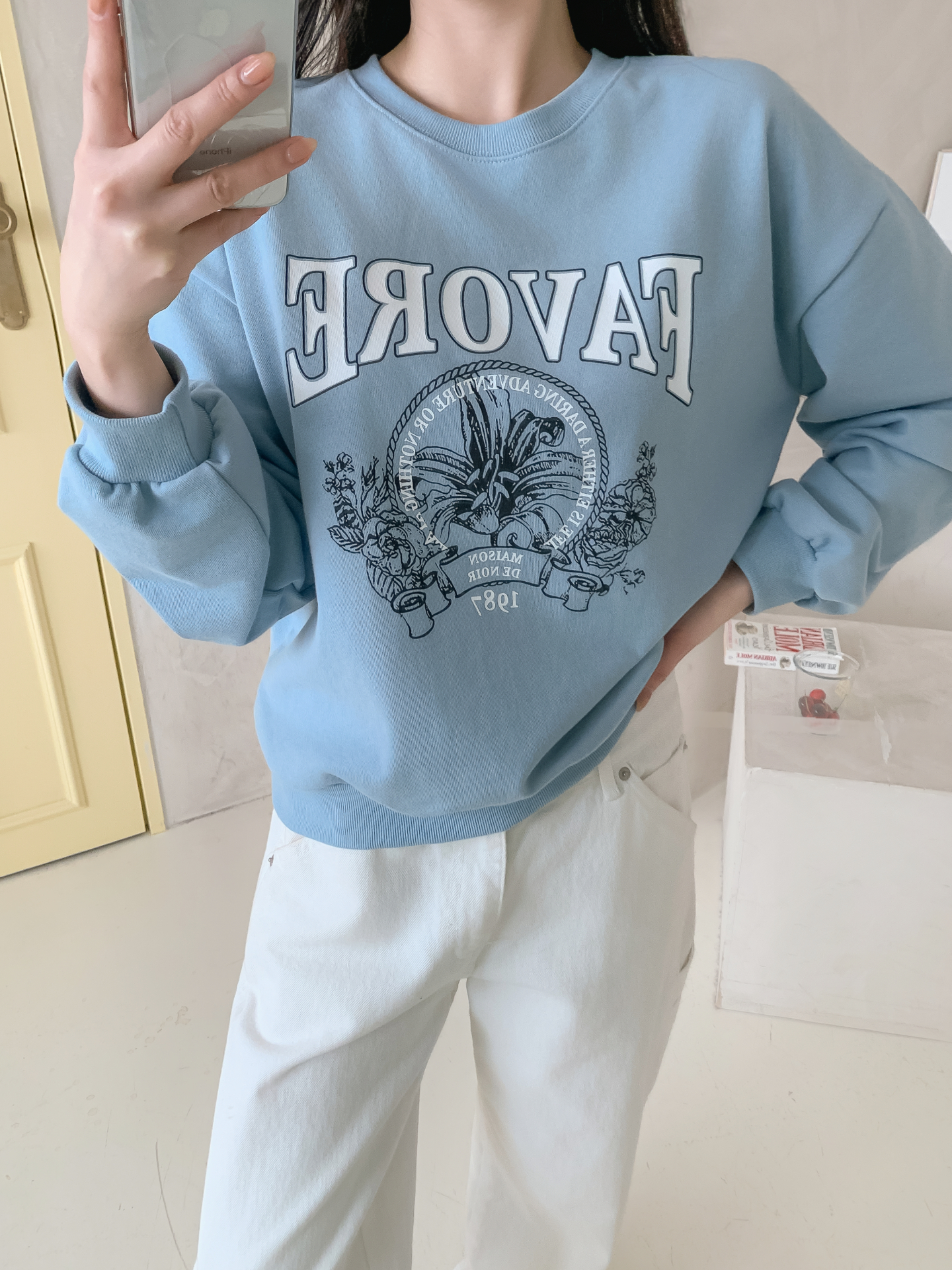 ラウンドネックルーズ長袖プリントスウェット | 詳細画像14