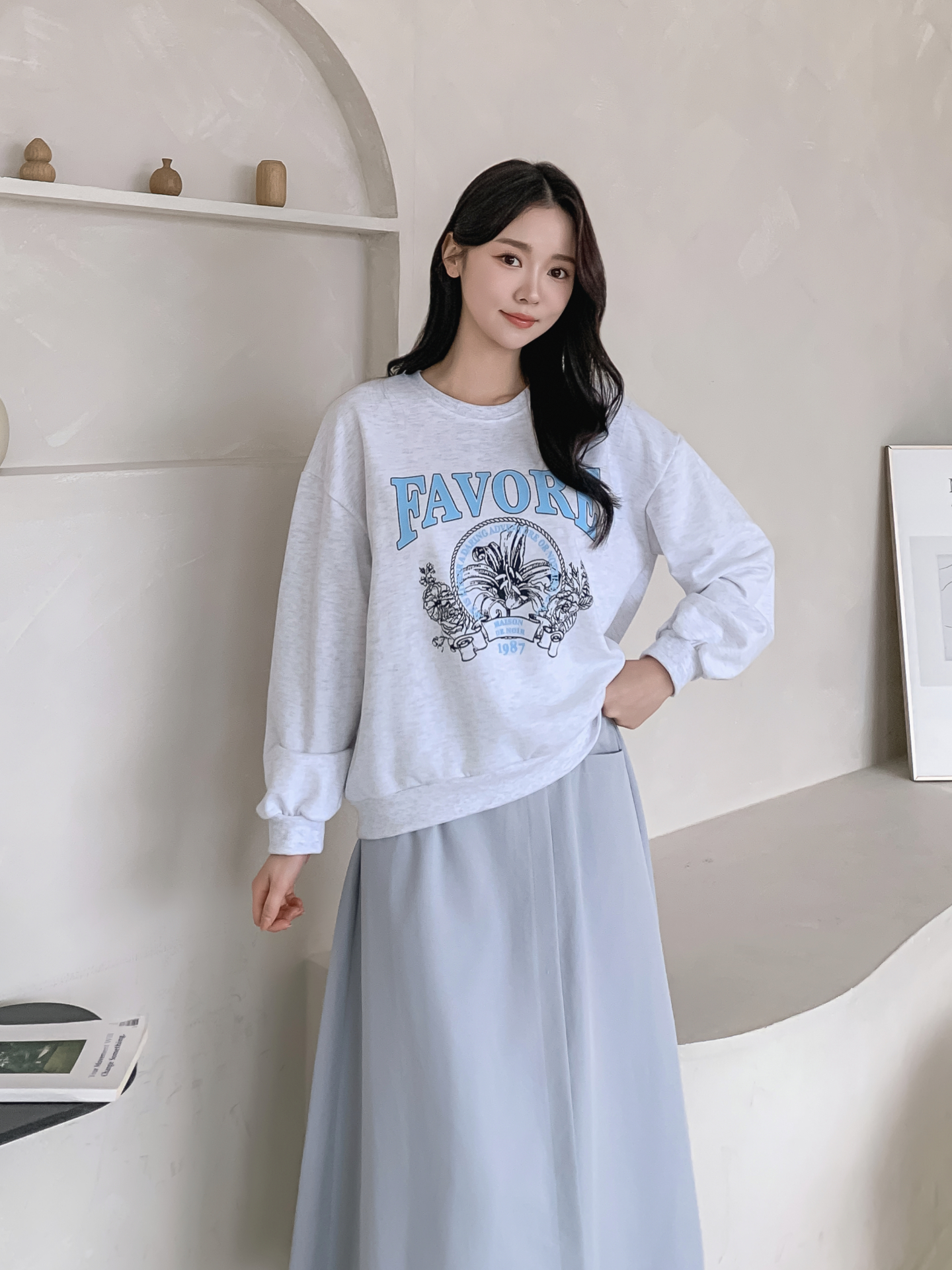 ラウンドネックルーズ長袖プリントスウェット | 詳細画像17