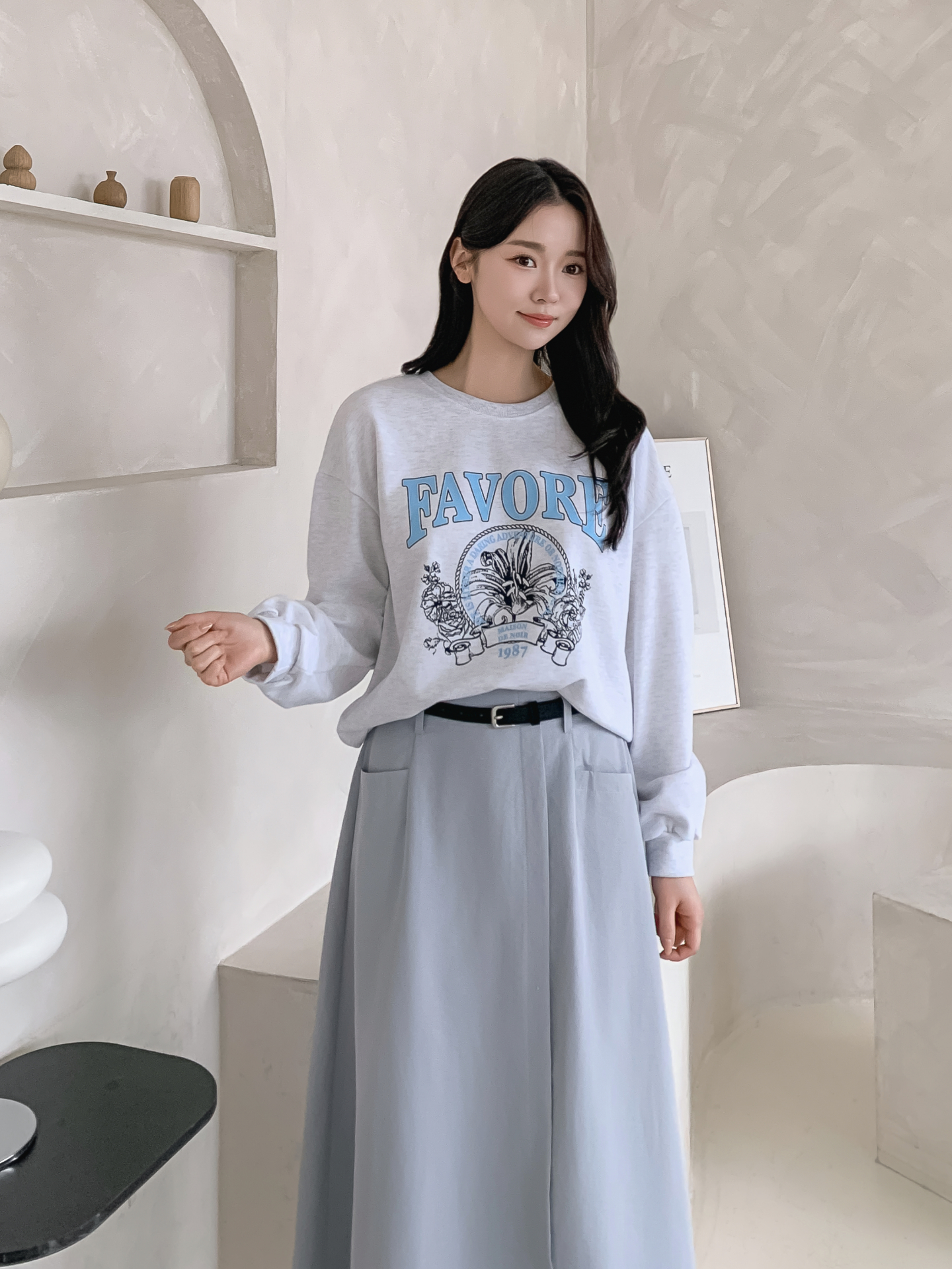 ラウンドネックルーズ長袖プリントスウェット | 詳細画像27