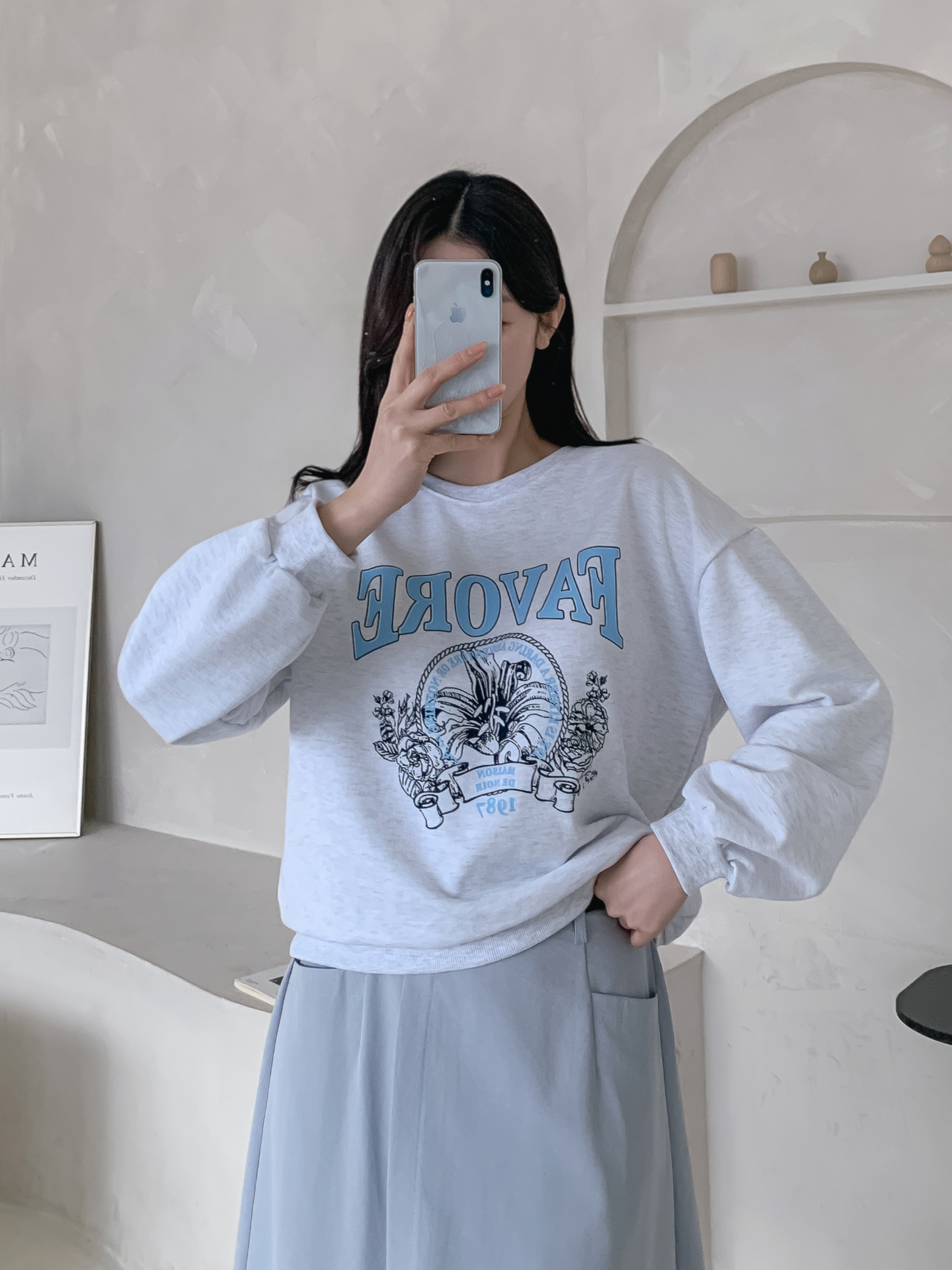 ラウンドネックルーズ長袖プリントスウェット | 詳細画像29