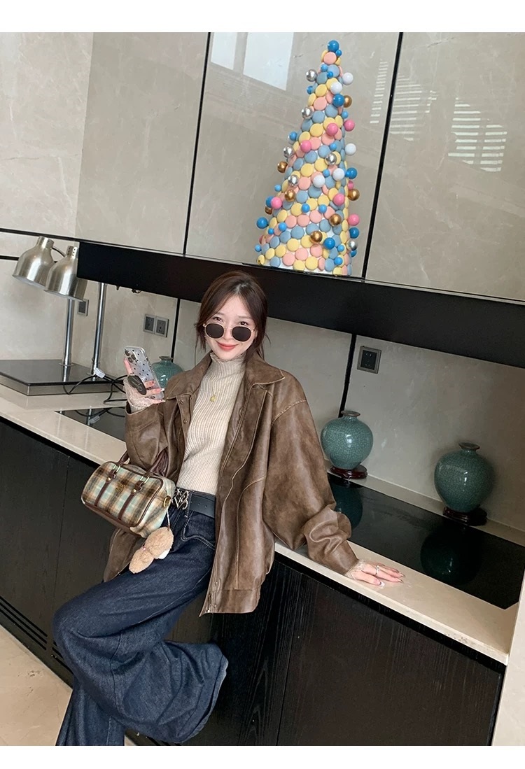 リブレースハーフネックスリムベルスリーブ長袖ニット | 詳細画像30