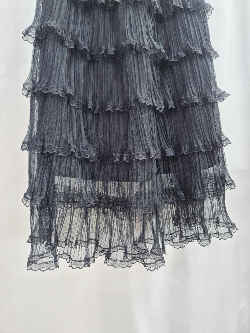 レースメッシュプリーツティアードウエストゴムロングスカート | 詳細画像11