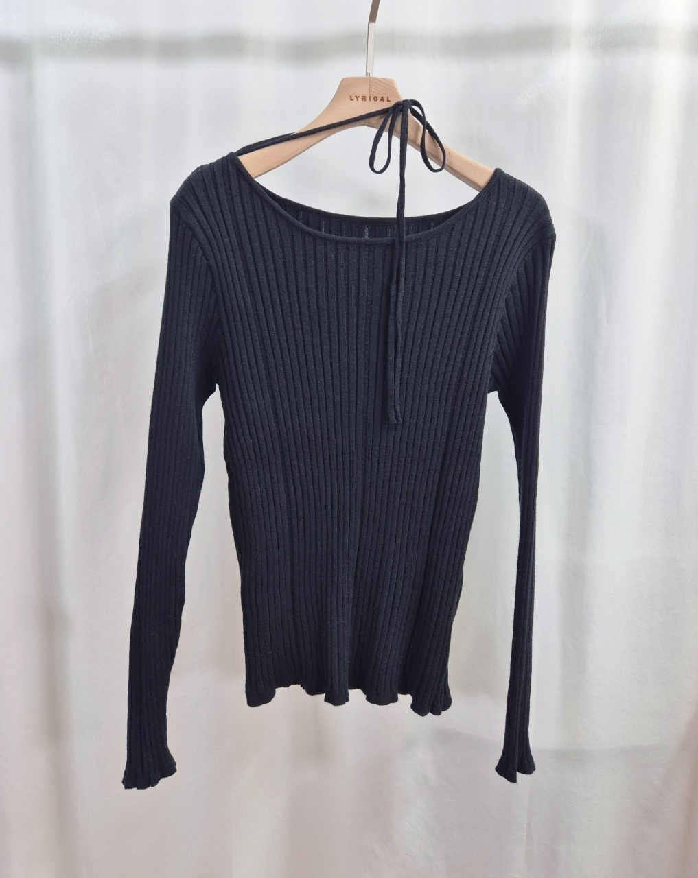 リブストラップラウンドネックスリム長袖ニット | 詳細画像7