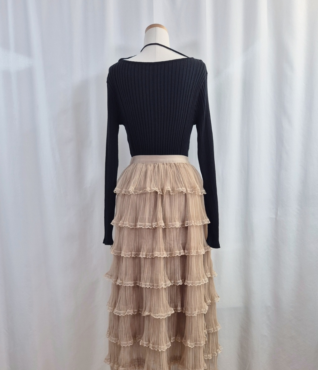 リブストラップラウンドネックスリム長袖ニット | 詳細画像15