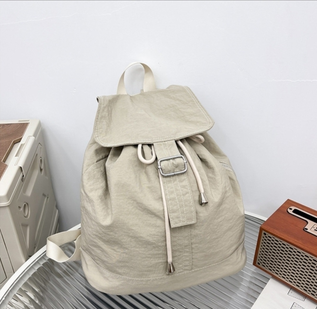 コットンドローストリングタック無地バックパック | 詳細画像16