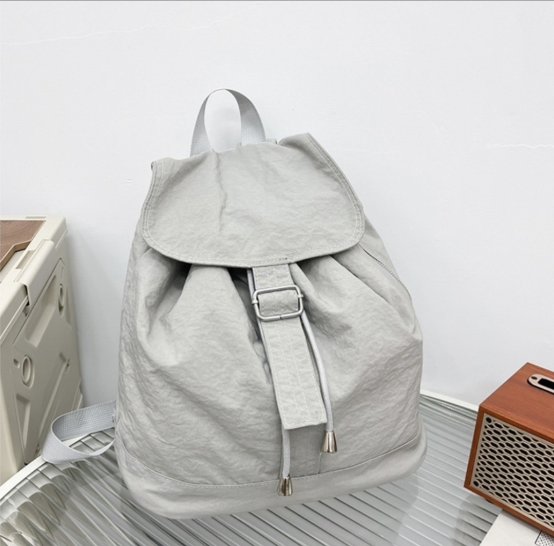 コットンドローストリングタック無地バックパック | 詳細画像17