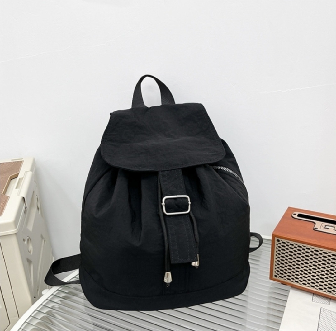 コットンドローストリングタック無地バックパック | 詳細画像18