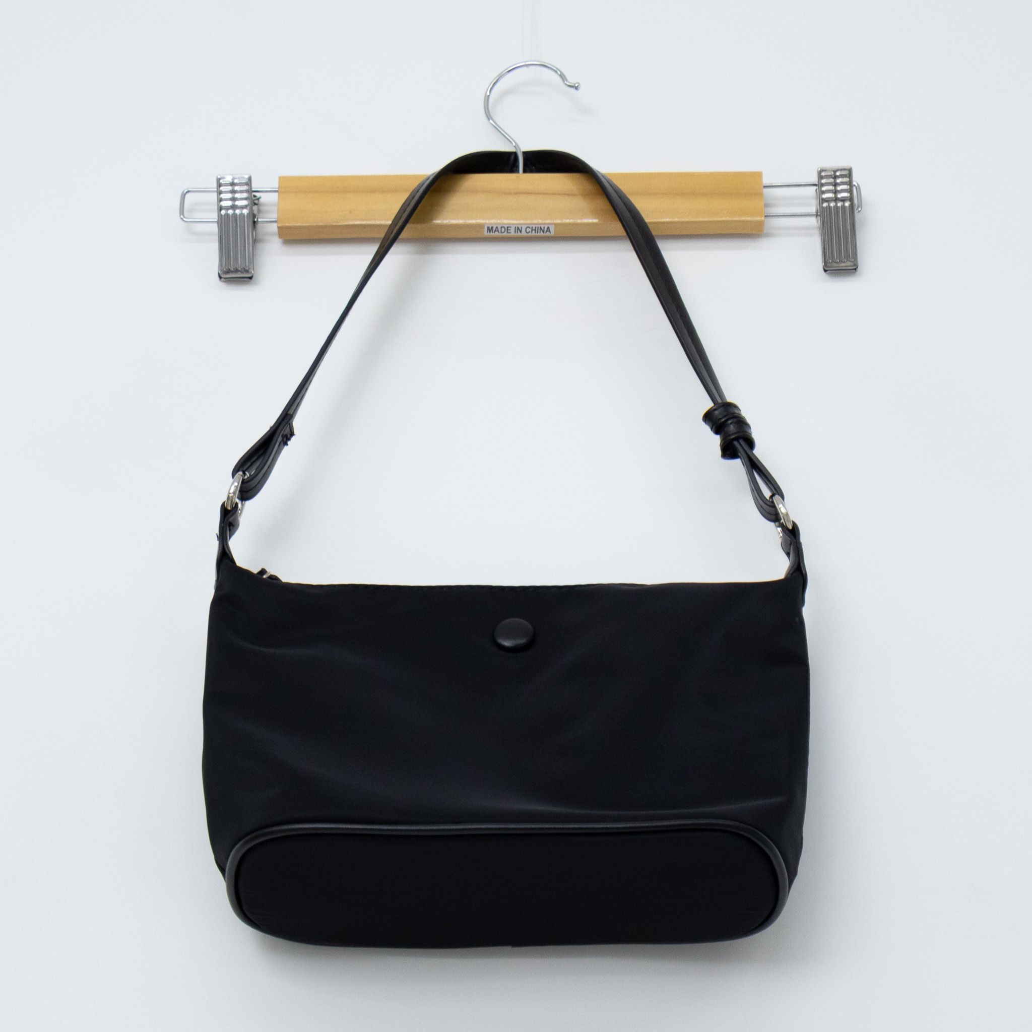 ジップアップバックルDリング無地ショルダーバッグ | 詳細画像20