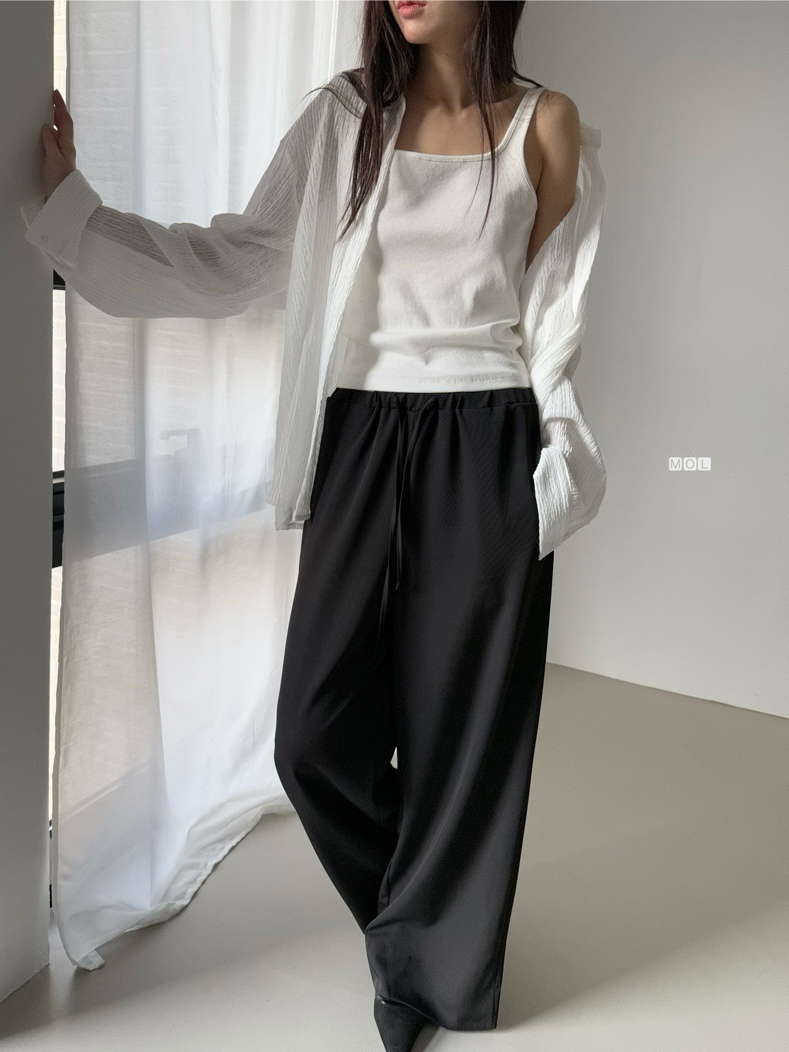 ボタンカラーリンクルオーバーサイズ長袖ブラウス | 詳細画像15