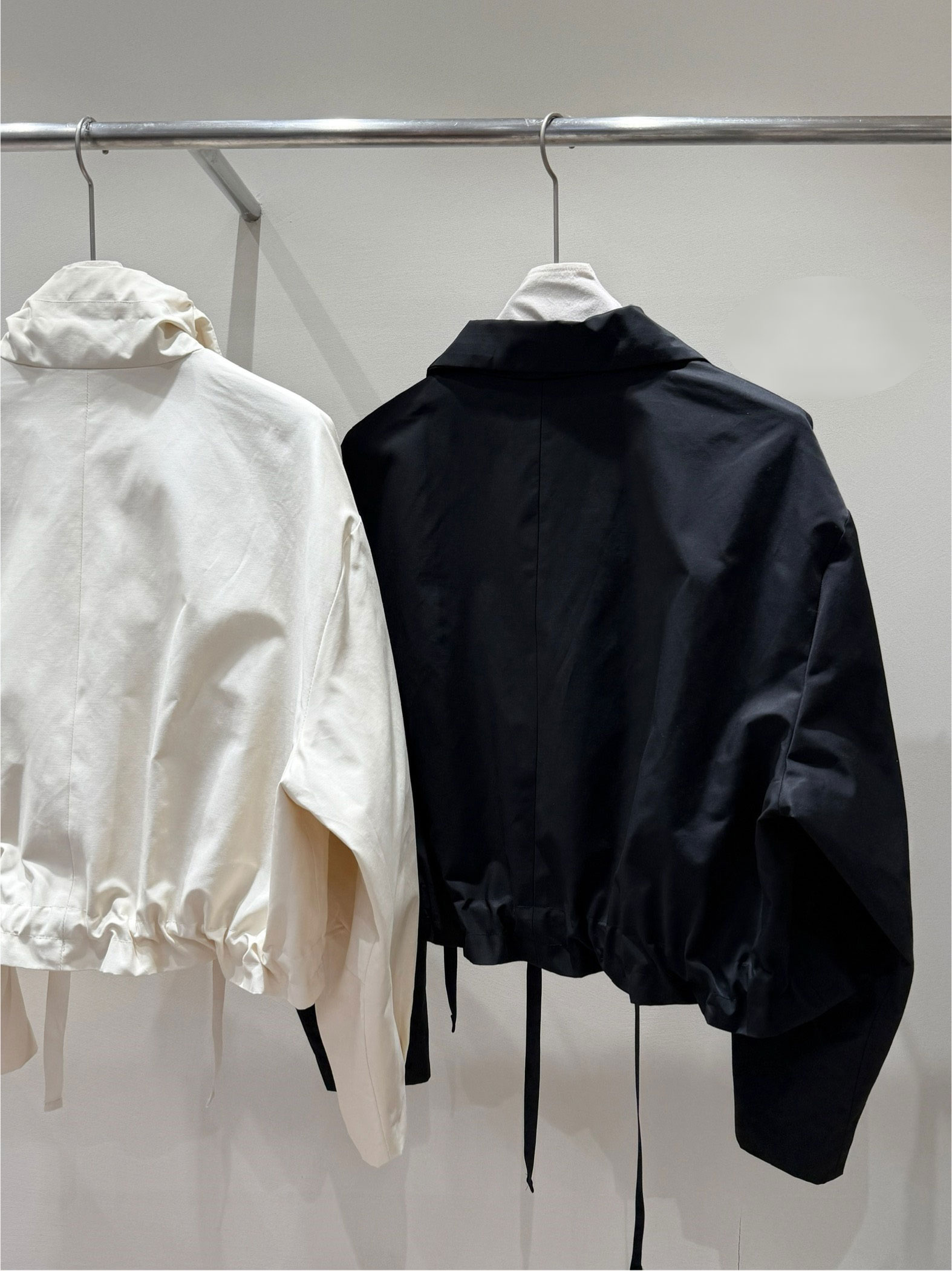 ジップアップドローストリングショートルーズ長袖無地ジャンパー | 詳細画像29