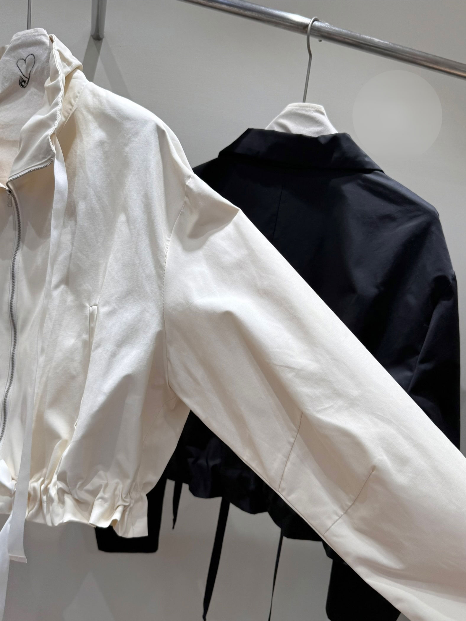 ジップアップドローストリングショートルーズ長袖無地ジャンパー | 詳細画像30