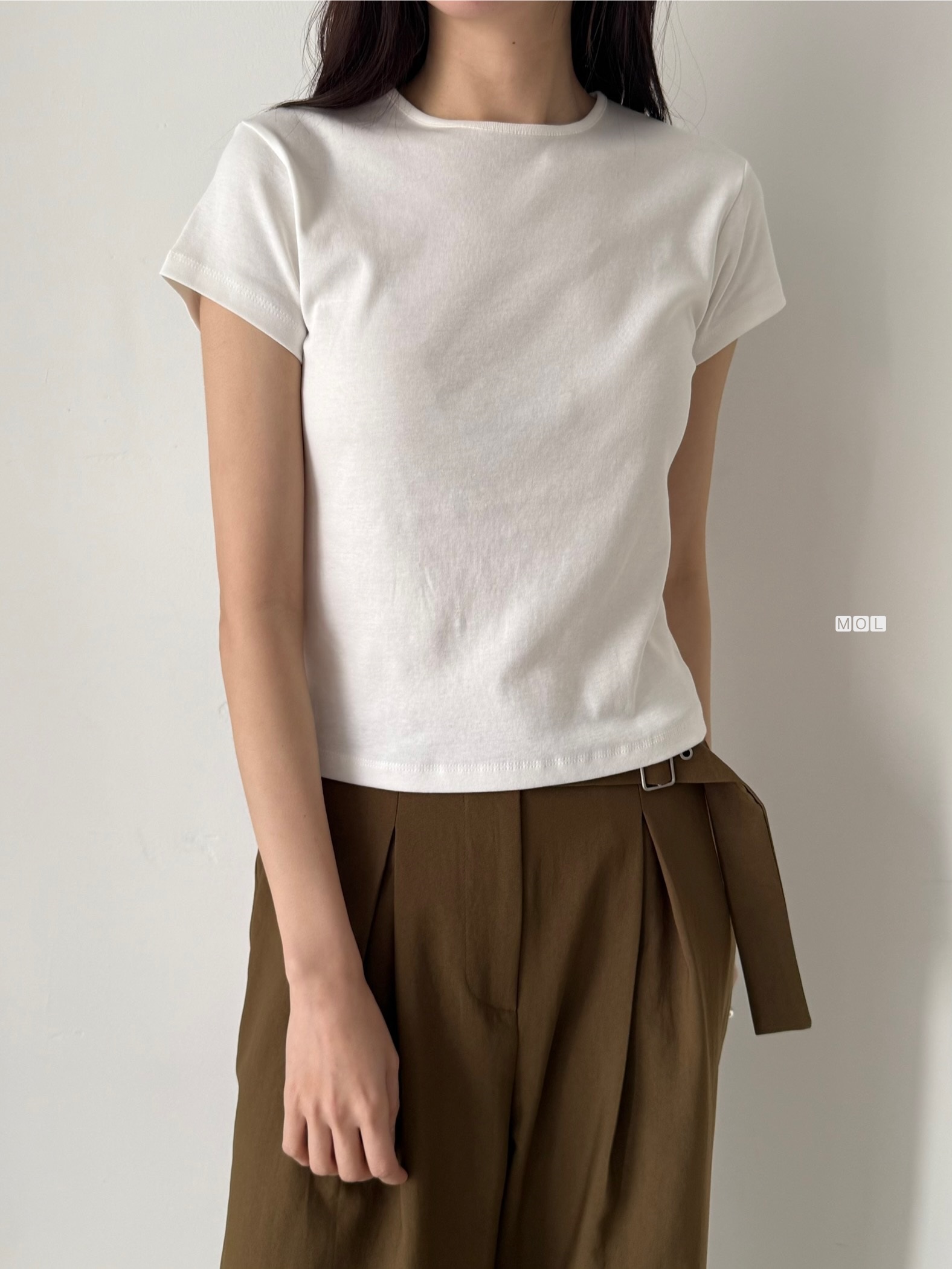 コットンラウンドネック半袖無地Tシャツ | 詳細画像6