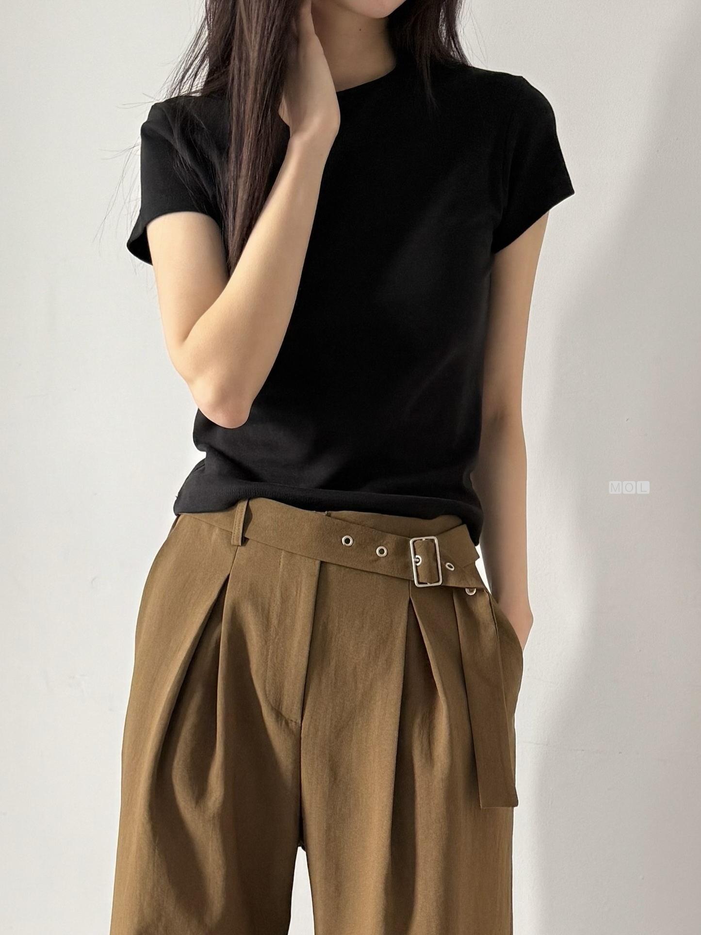 コットンラウンドネック半袖無地Tシャツ | 詳細画像9