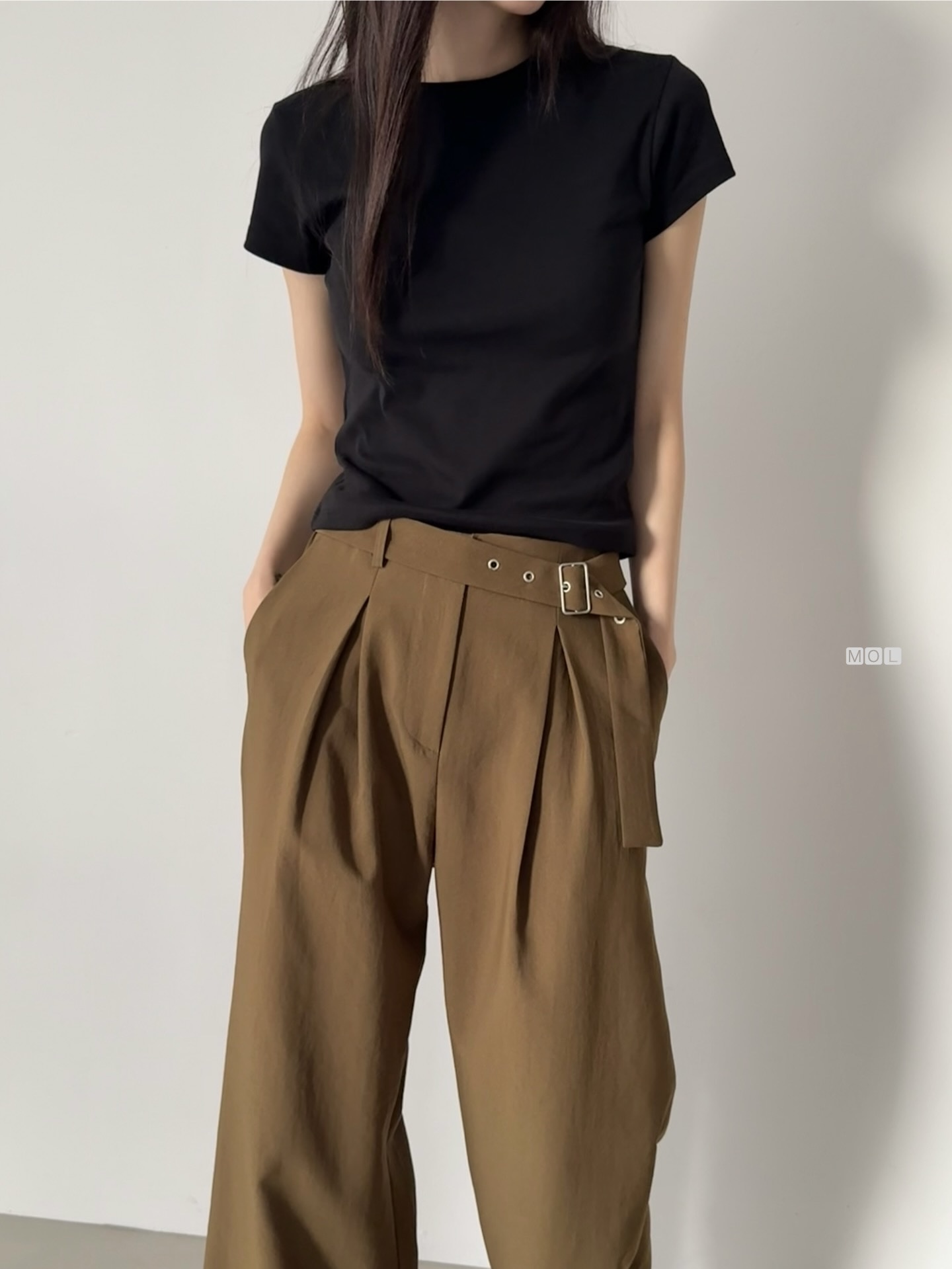 コットンラウンドネック半袖無地Tシャツ | 詳細画像10