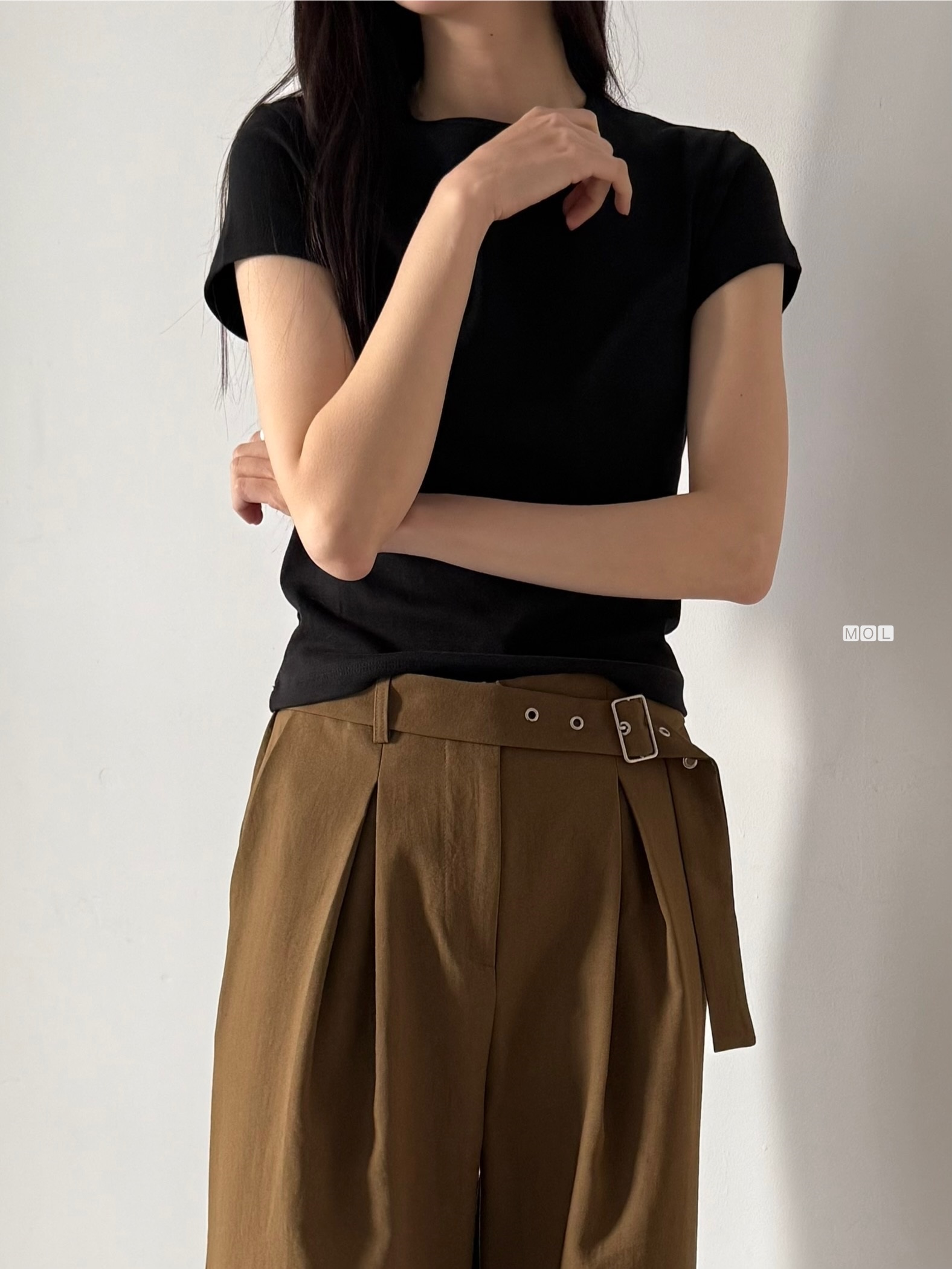 コットンラウンドネック半袖無地Tシャツ | 詳細画像12