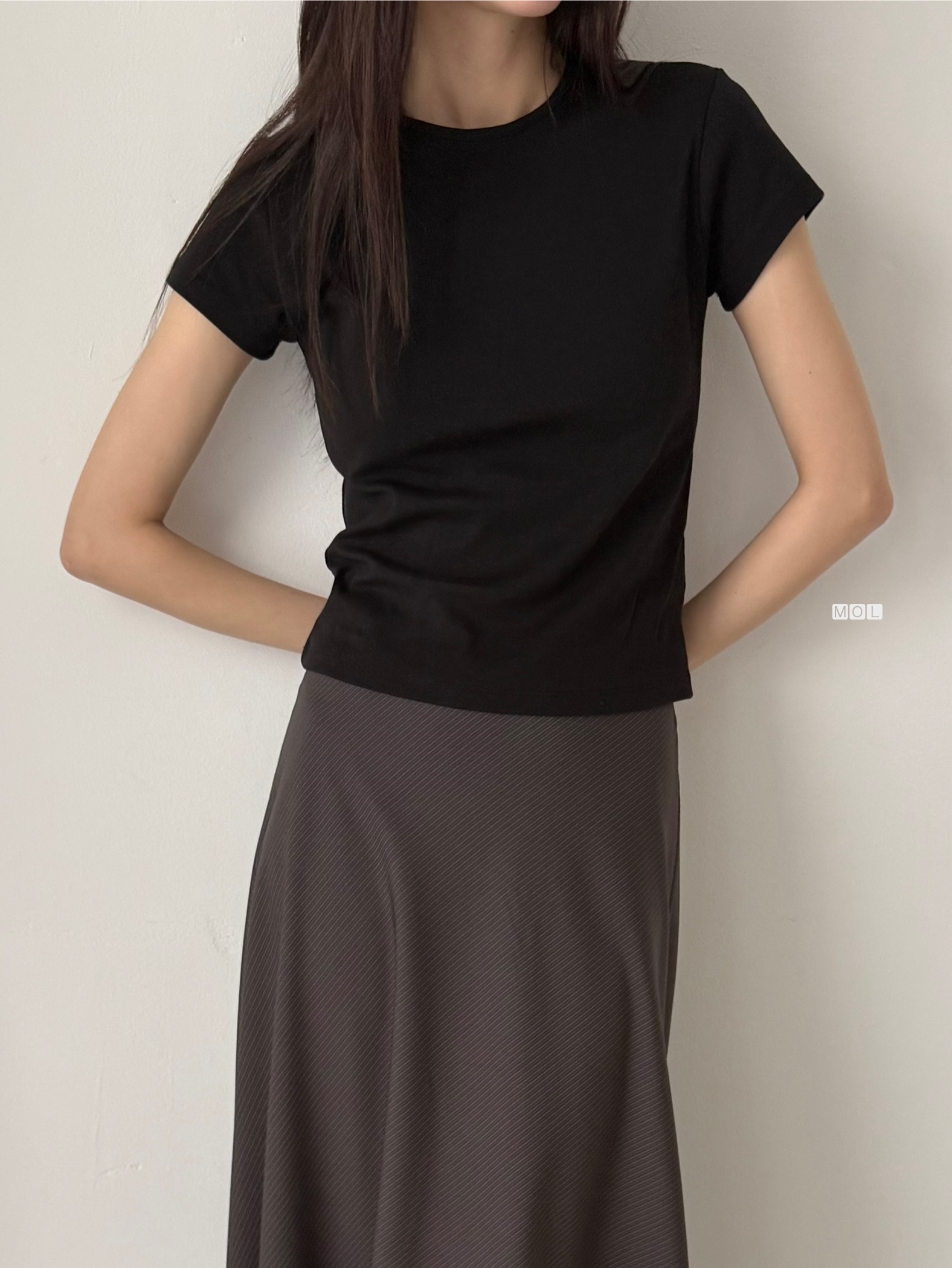 コットンラウンドネック半袖無地Tシャツ | 詳細画像19