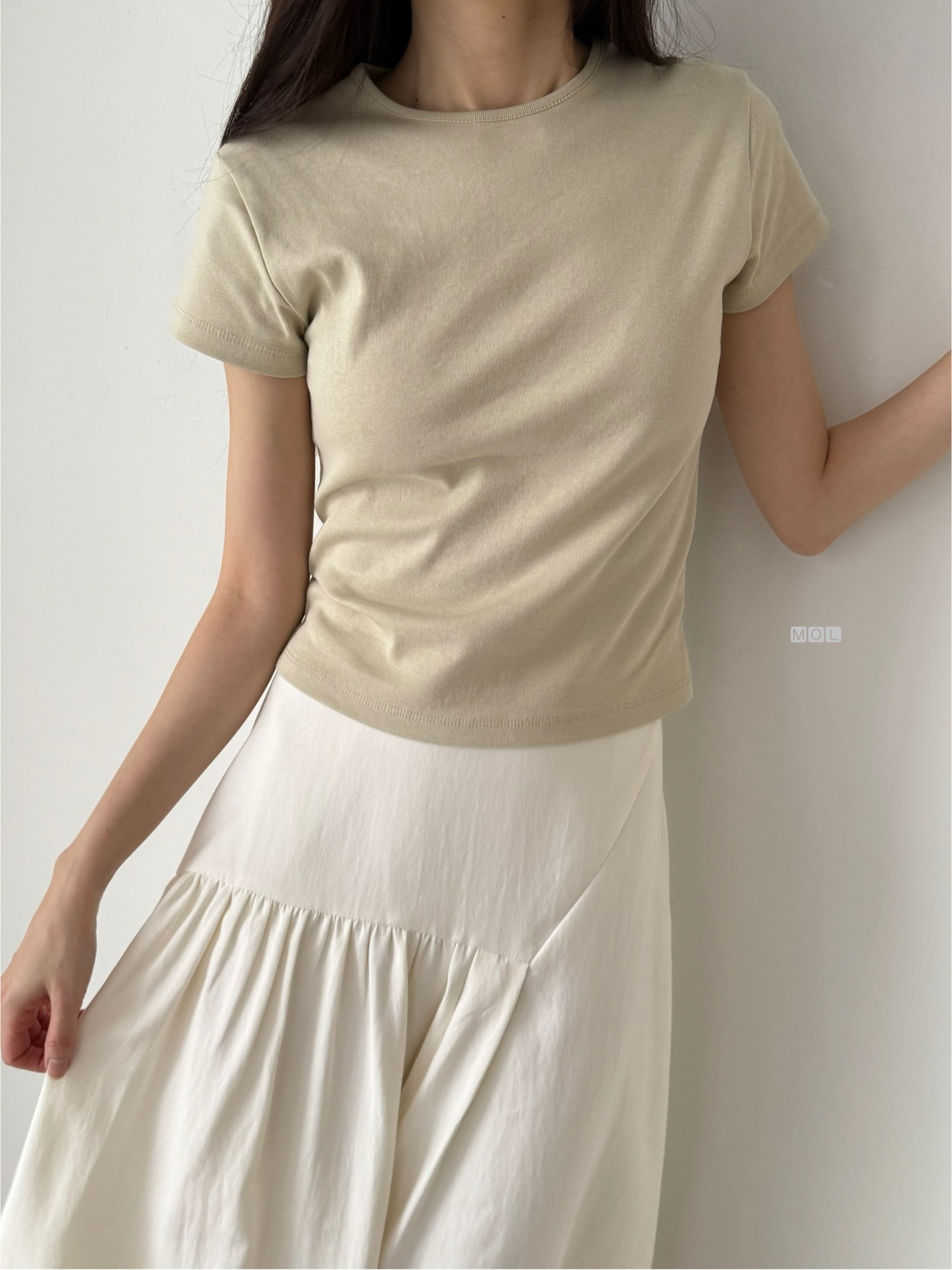 コットンラウンドネック半袖無地Tシャツ | 詳細画像23