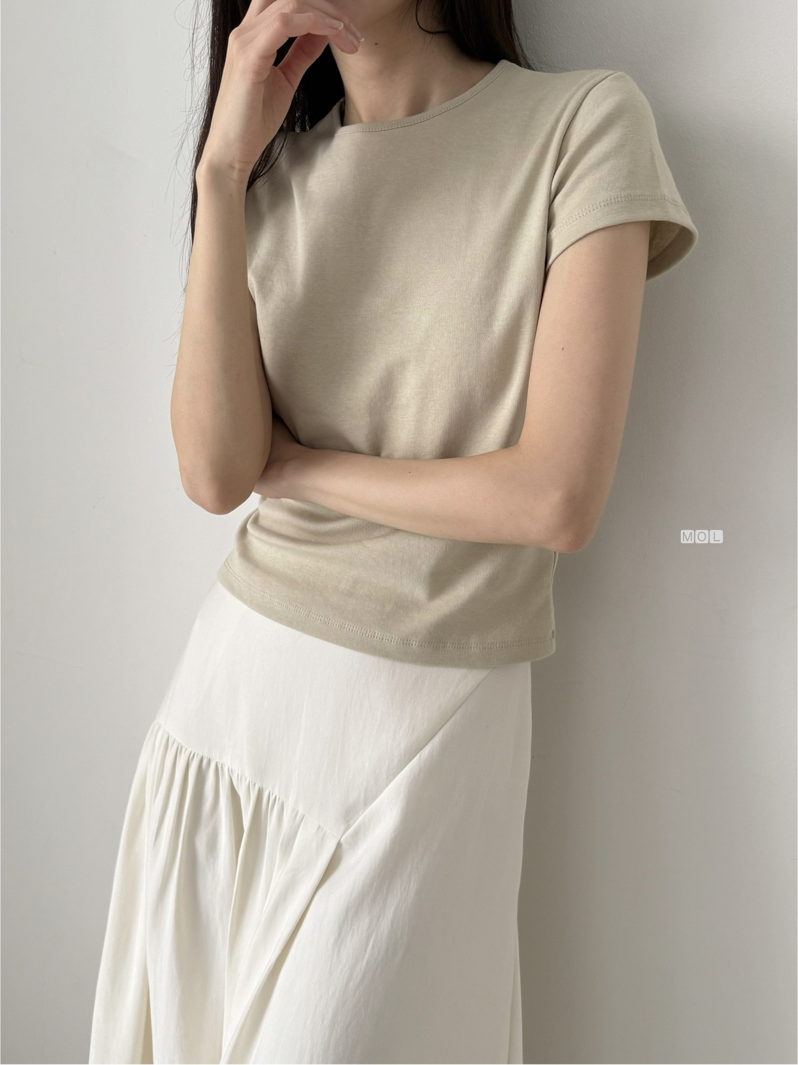 コットンラウンドネック半袖無地Tシャツ | 詳細画像24