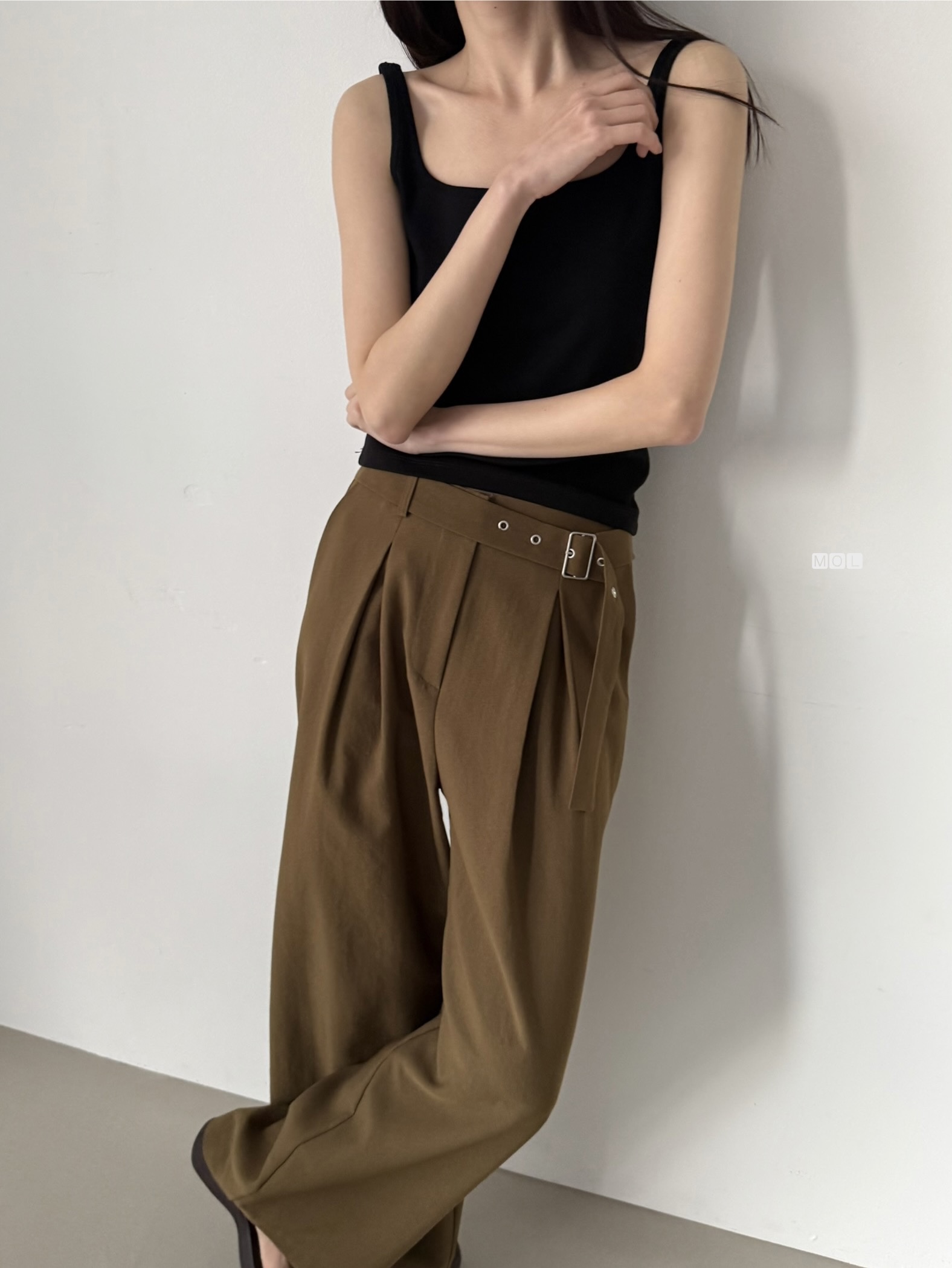 コットンスクエアネックスリム無地ノースリーブ | 詳細画像16