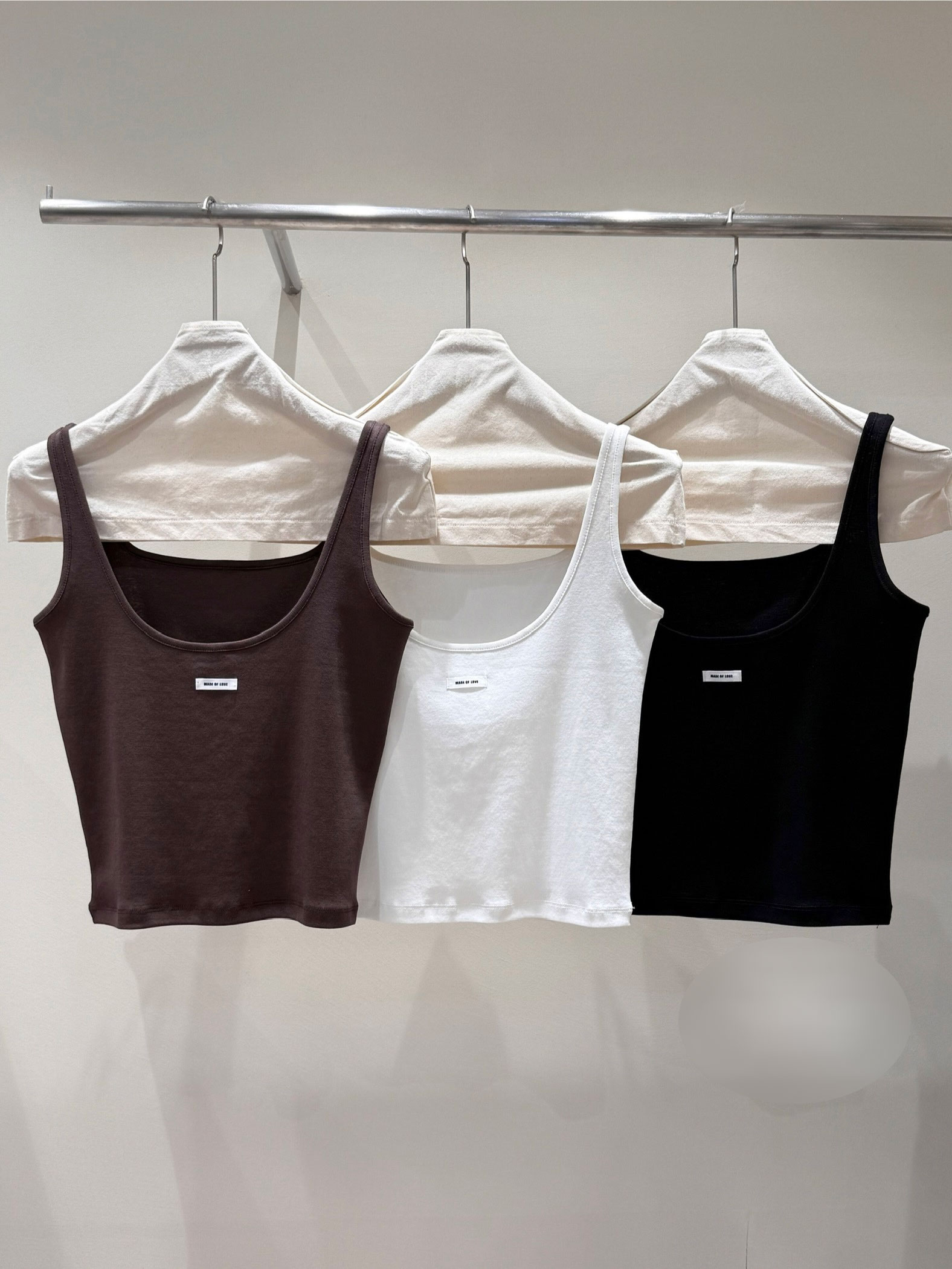 コットンスクエアネックスリム無地ノースリーブ | 詳細画像22