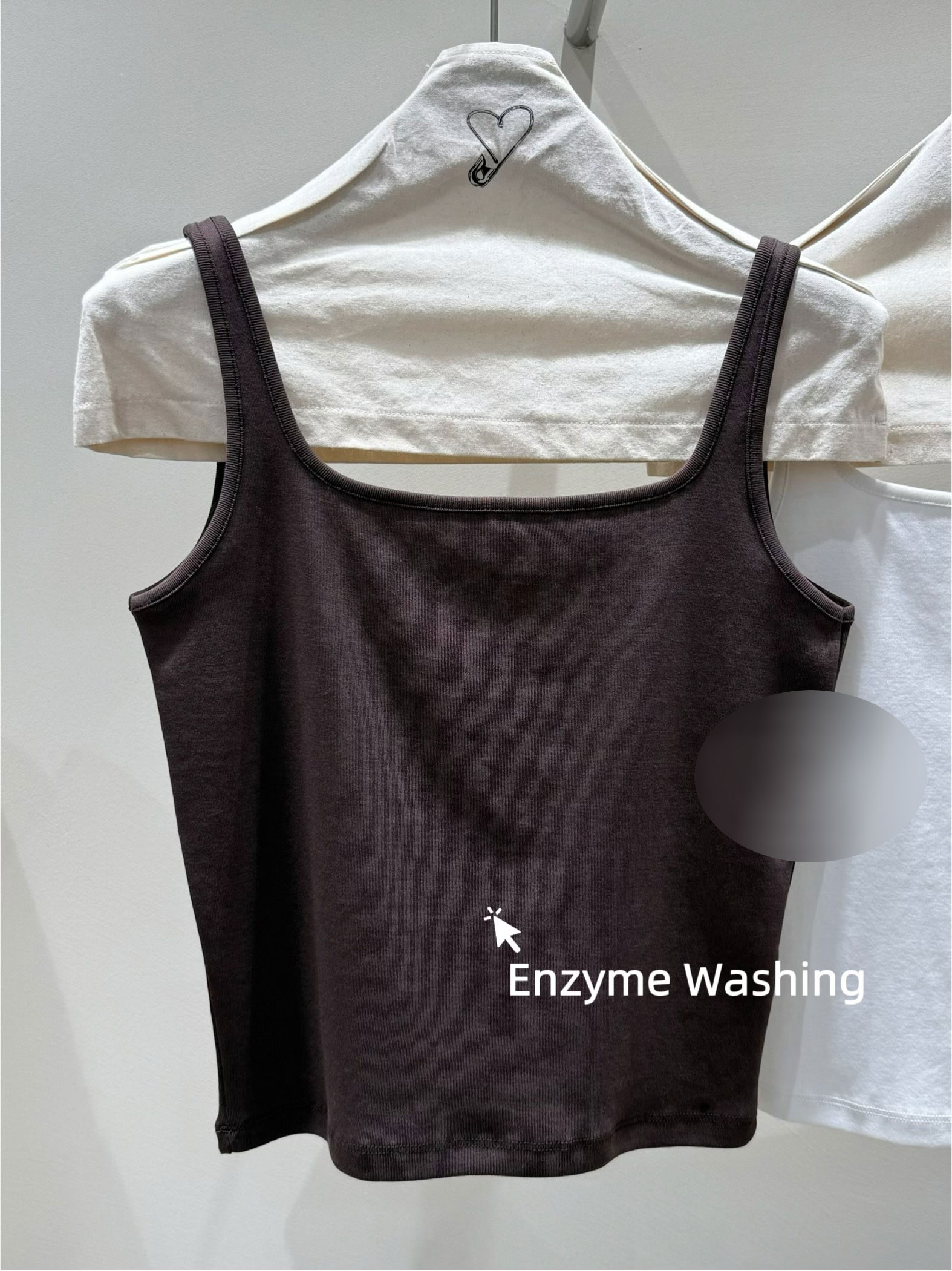 コットンスクエアネックスリム無地ノースリーブ | 詳細画像25