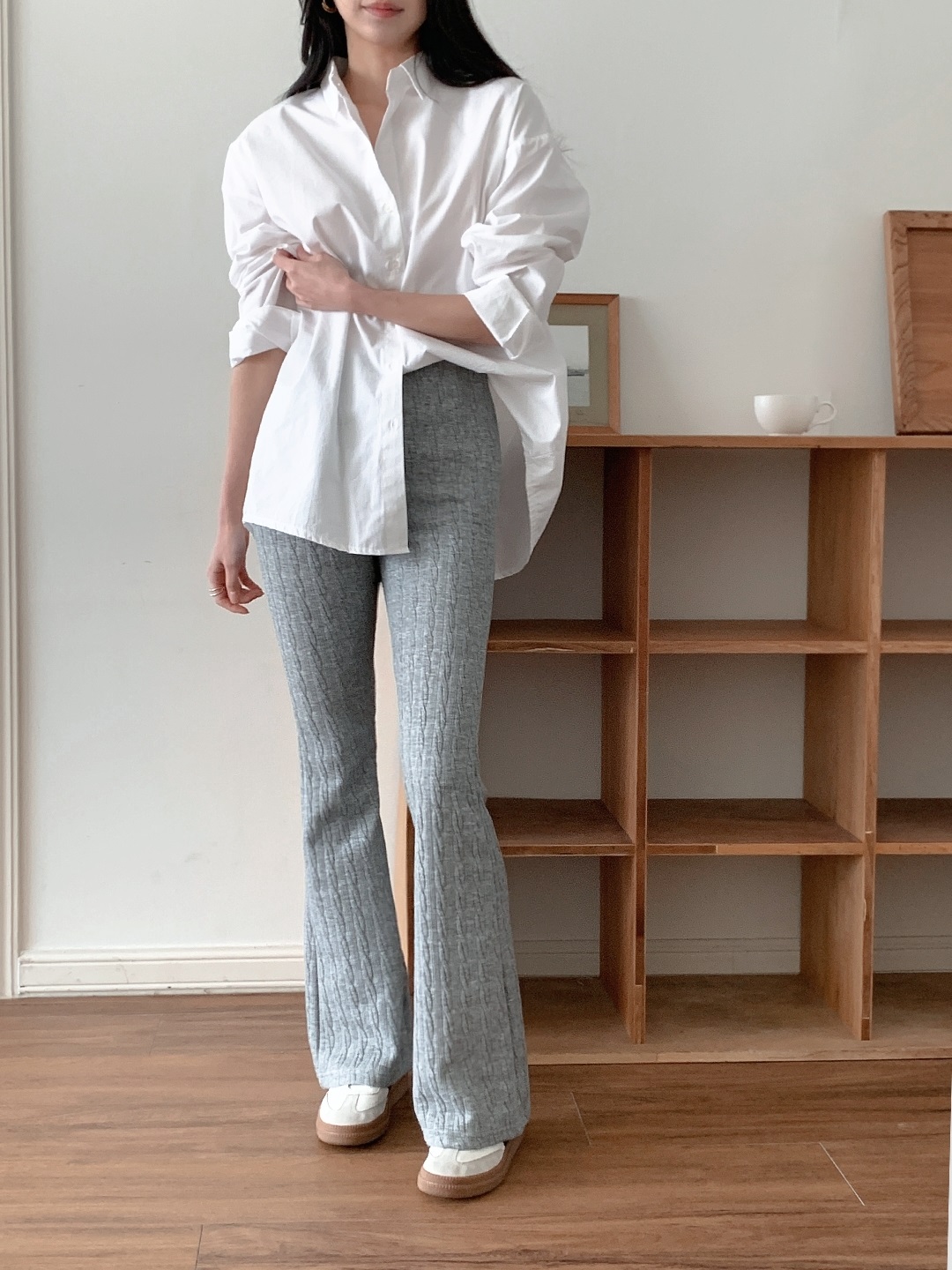 ニットウエストゴムロングブーツカットケーブルパンツ | 詳細画像18