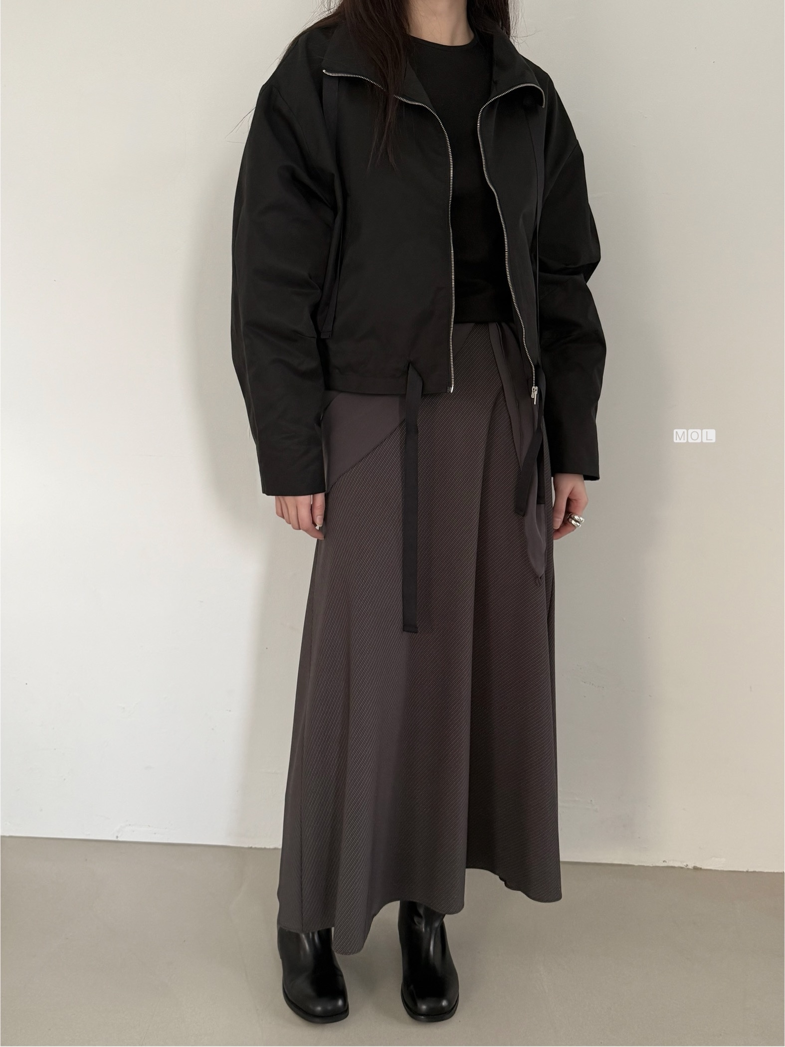 ロングフレアマーメイド無地スカートスカーフ付 | 詳細画像37