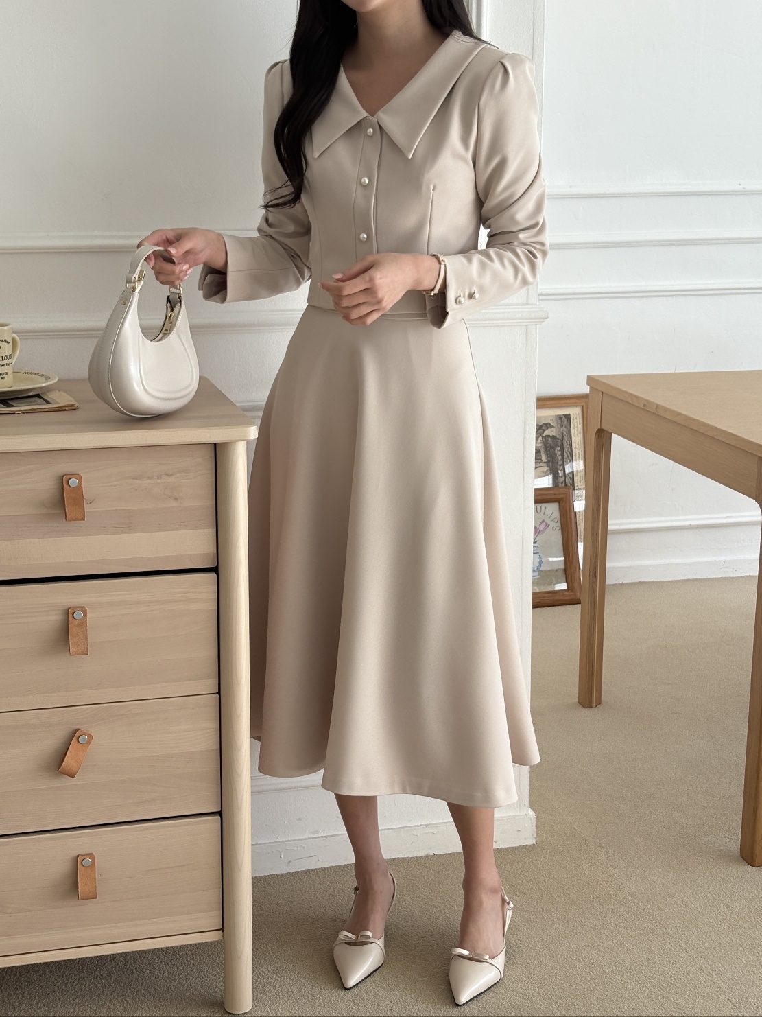 ロングフレアAライン無地スカート | 詳細画像2