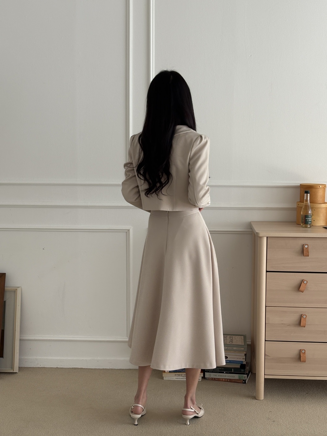 ロングフレアAライン無地スカート | 詳細画像7