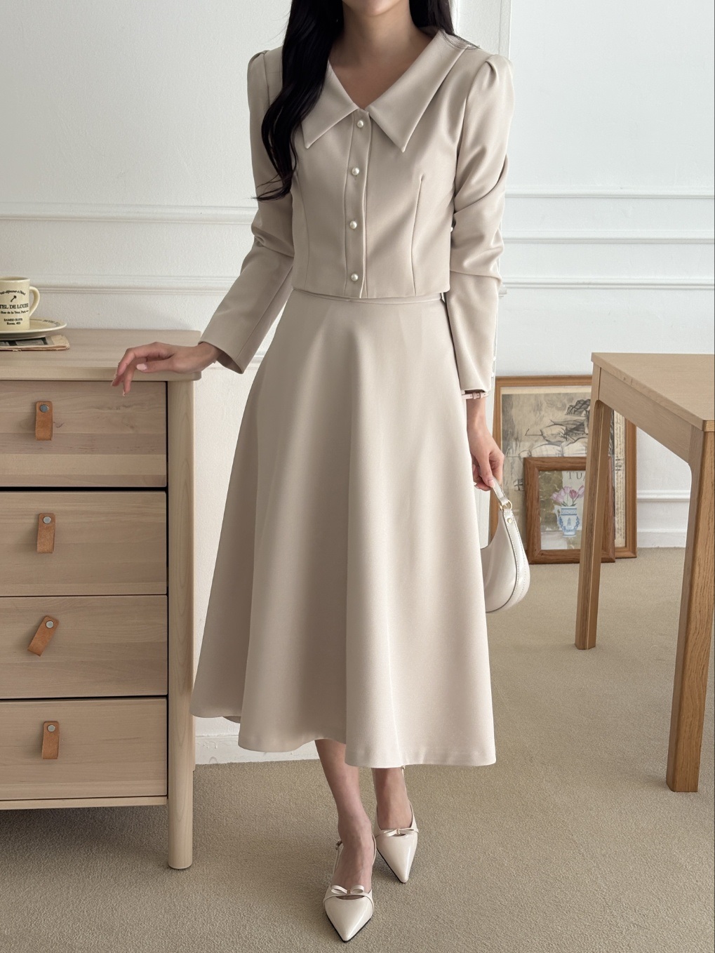 ロングフレアAライン無地スカート | 詳細画像8