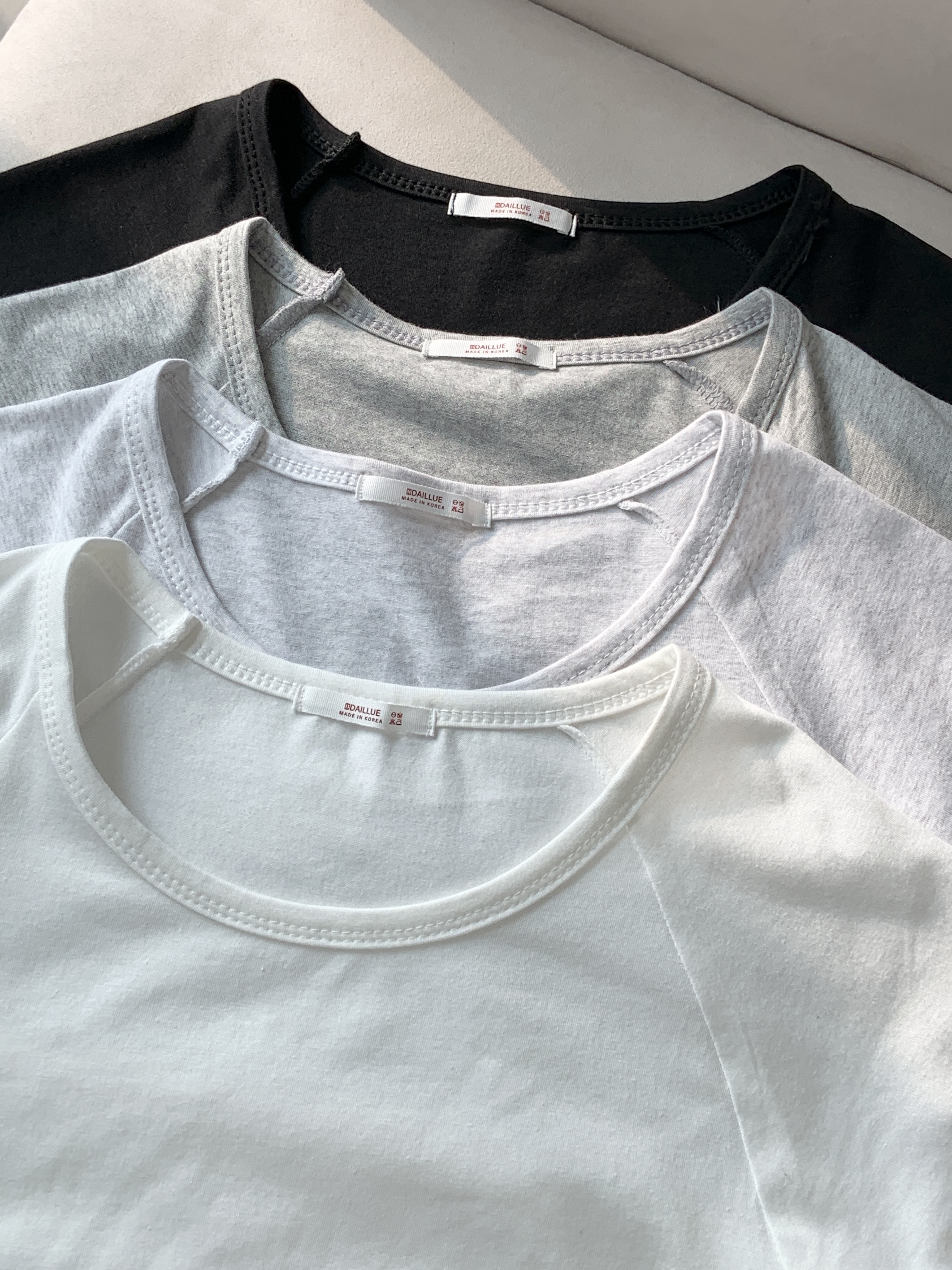 ラウンドネックラグラン半袖セミクロップド無地Tシャツ | 詳細画像20