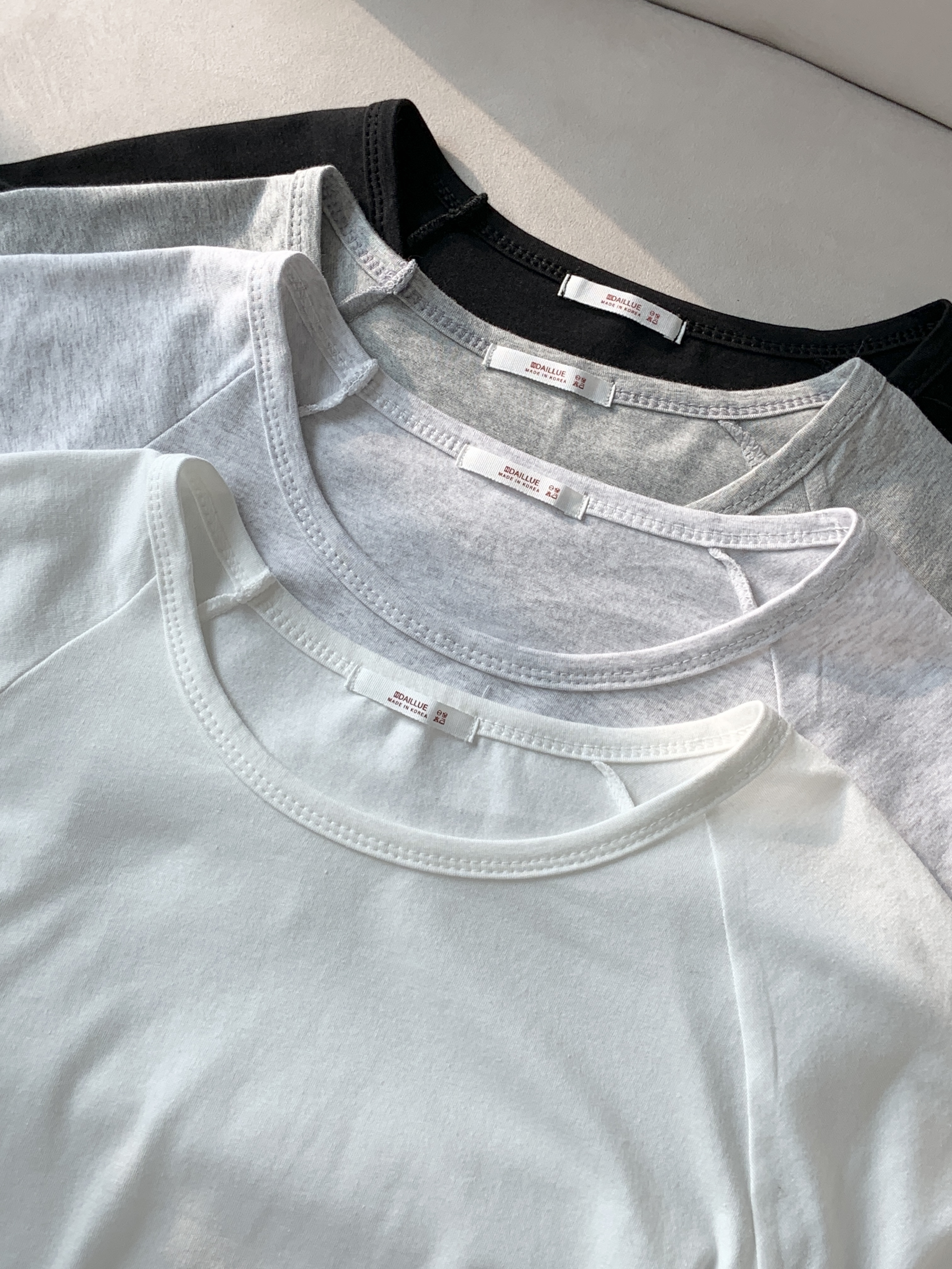 ラウンドネックラグラン半袖セミクロップド無地Tシャツ | 詳細画像19