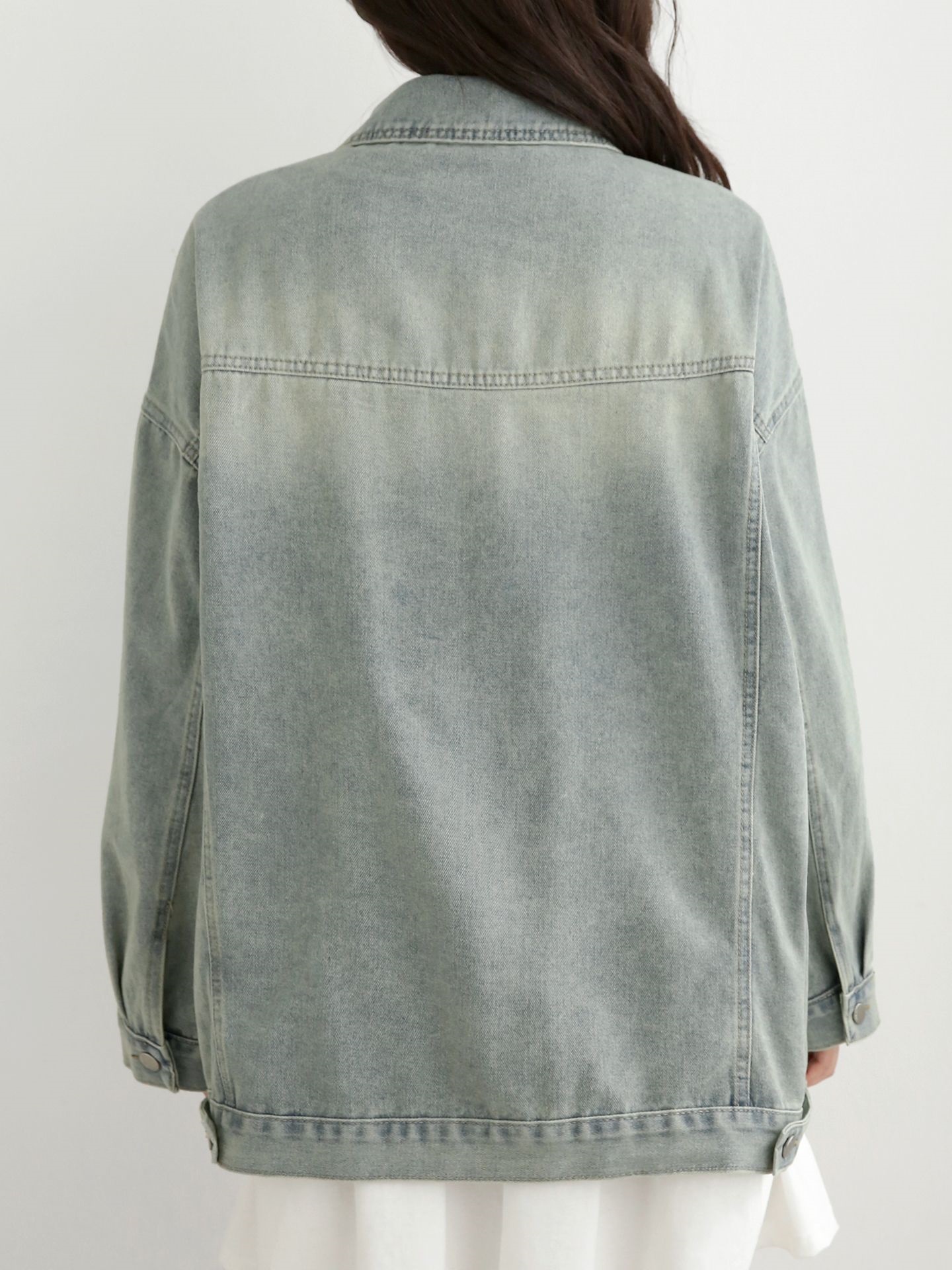 デニムボタンカラーポケットオーバーサイズボタンスリーブハーフジャケット | 詳細画像27