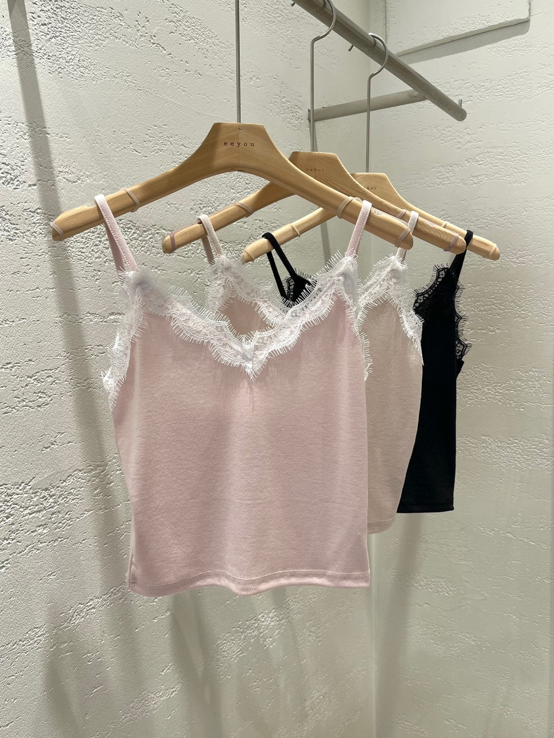 レースボタンラインクロップドスリム長袖カーディガンキャミソールアンサンブル | 詳細画像23