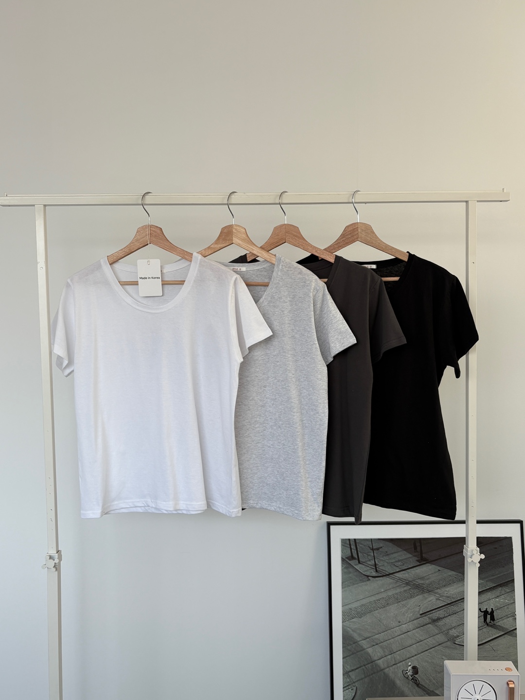 コットンラウンドネックルーズ半袖無地Tシャツ | 詳細画像19