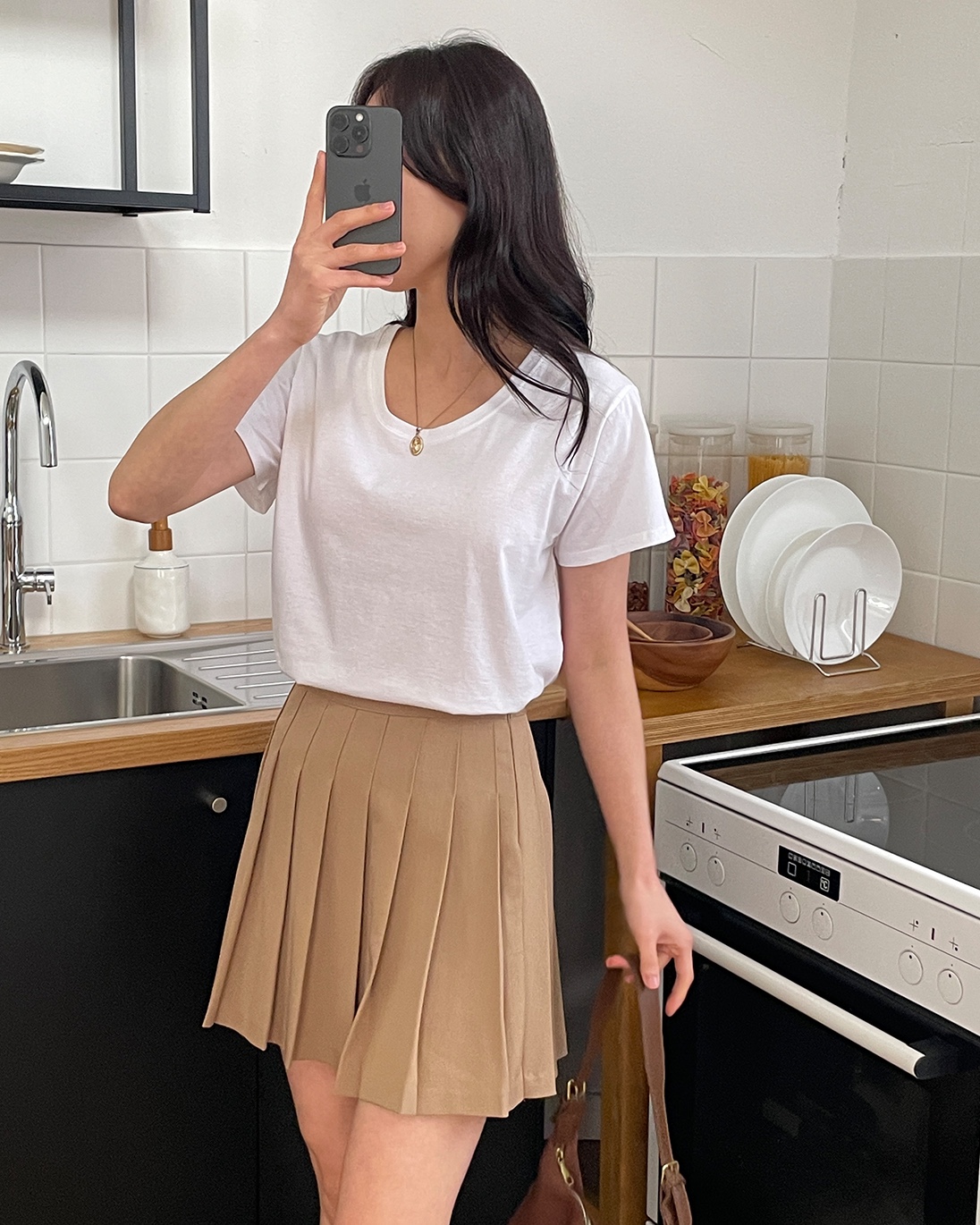 コットンラウンドネックルーズ半袖無地Tシャツ | 詳細画像12