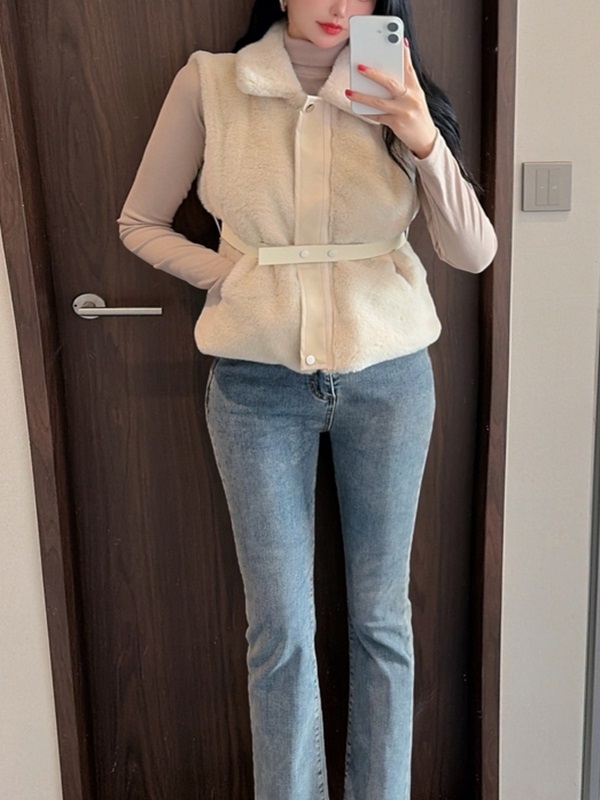 エコファージップアップストラップカラーループスナップボタンハーフベスト | 詳細画像2