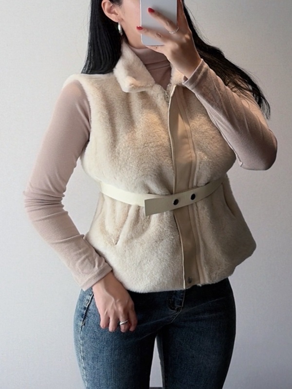 エコファージップアップストラップカラーループスナップボタンハーフベスト | 詳細画像6