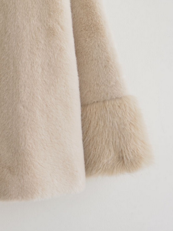 ムートンコンビエコファーノーカラーオーバーサイズ長袖ハーフジャケット | 詳細画像17