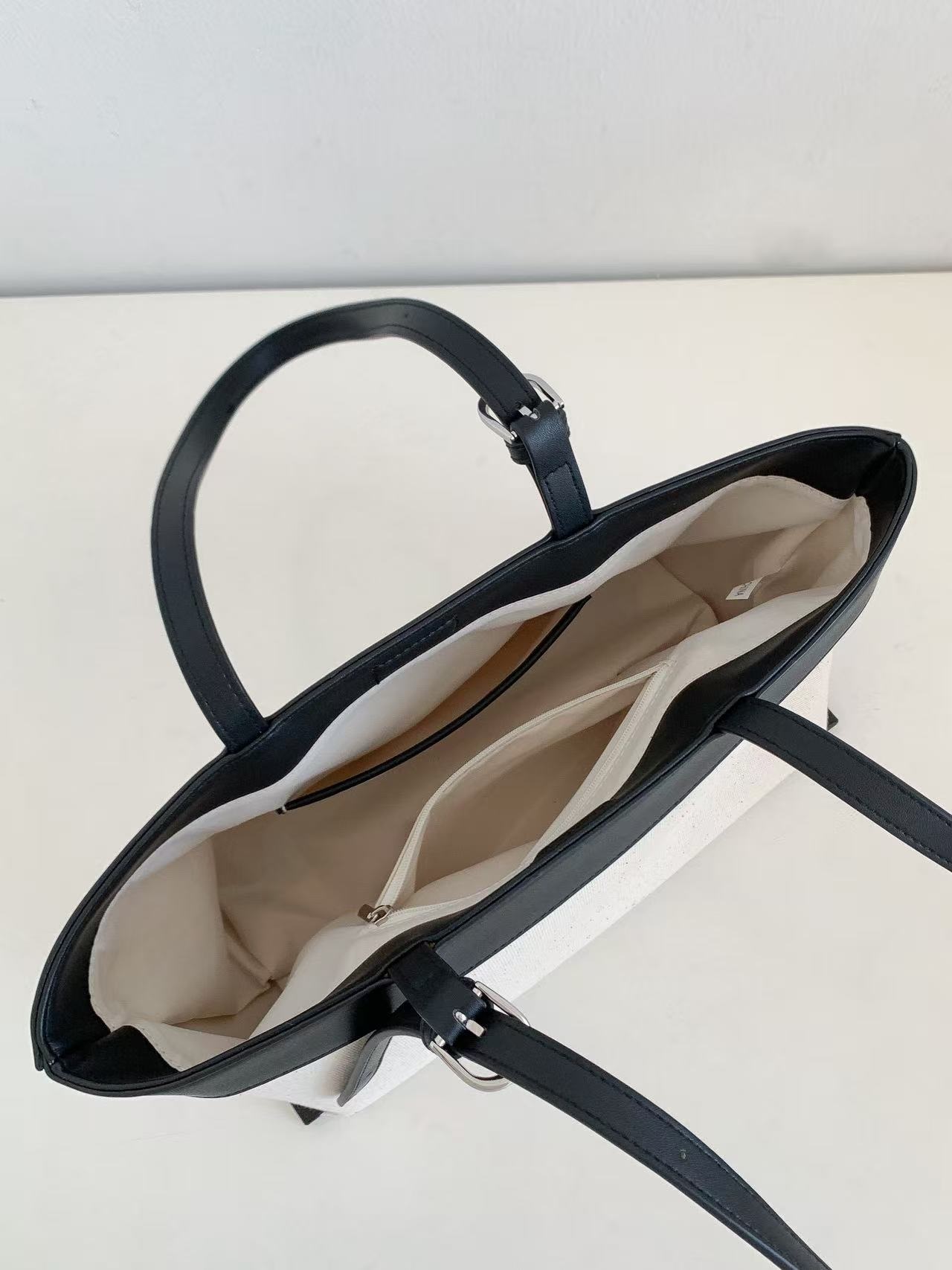 レザー調バックルマグネットボタン配色トートバッグ | 詳細画像12