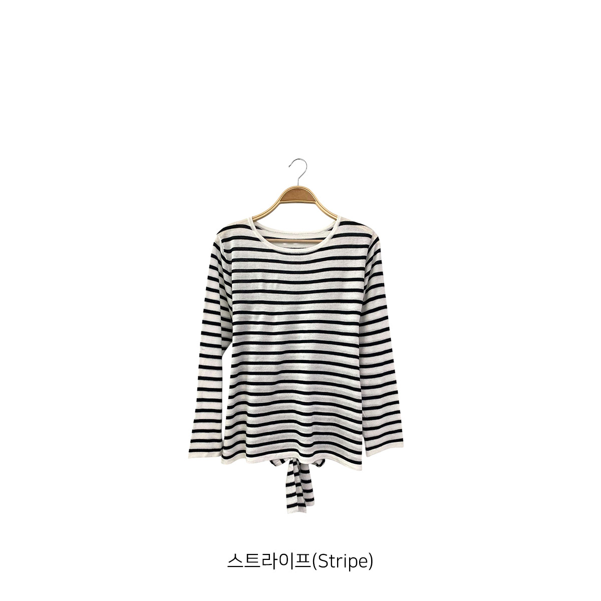 ラウンドネックルーズ長袖ボーダー無地Tシャツ | 詳細画像15