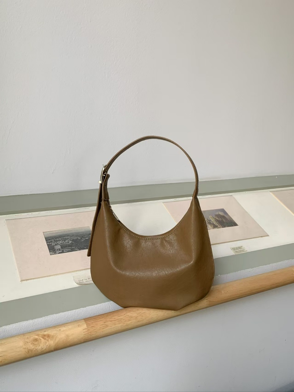 レザー調ジップアップベルト無地トートバッグ | 詳細画像22