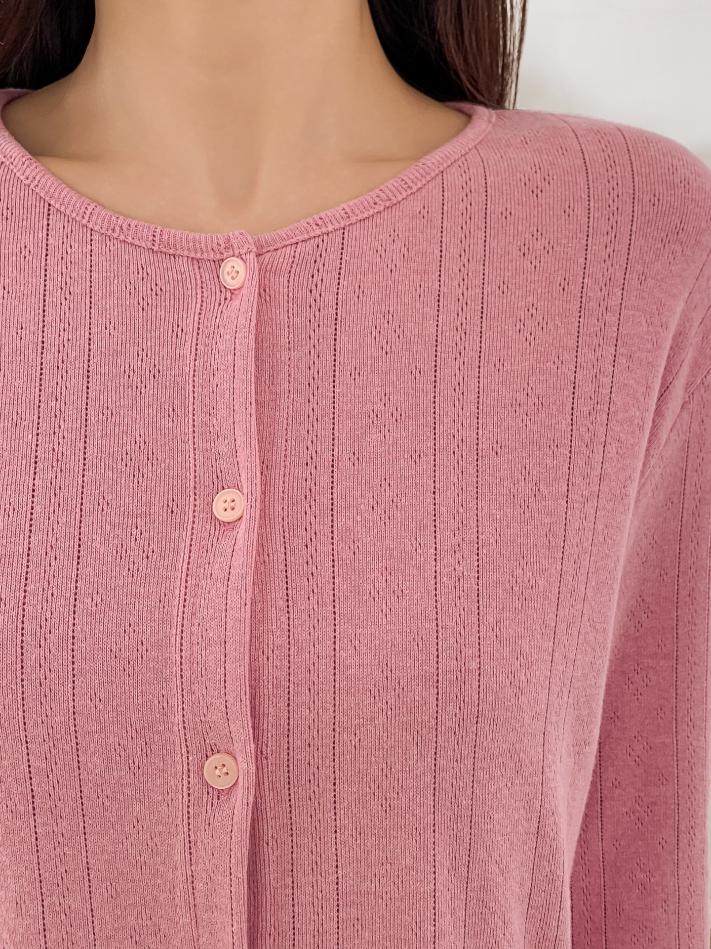 ボタンラウンドネックメロウ長袖レイヤードカーディガンキャミソールアンサンブル | 詳細画像22