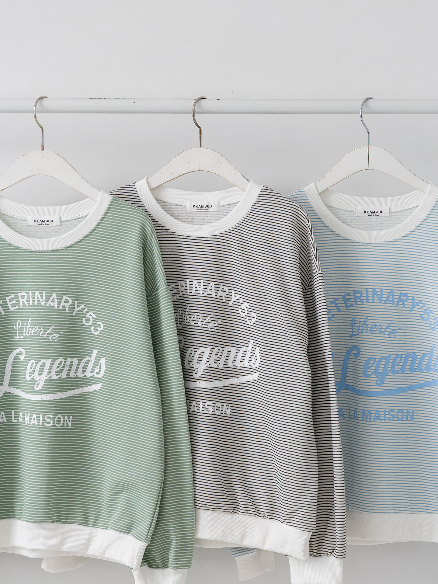 ラウンドネックルーズ長袖レタリングボーダー配色スウェット | 詳細画像31