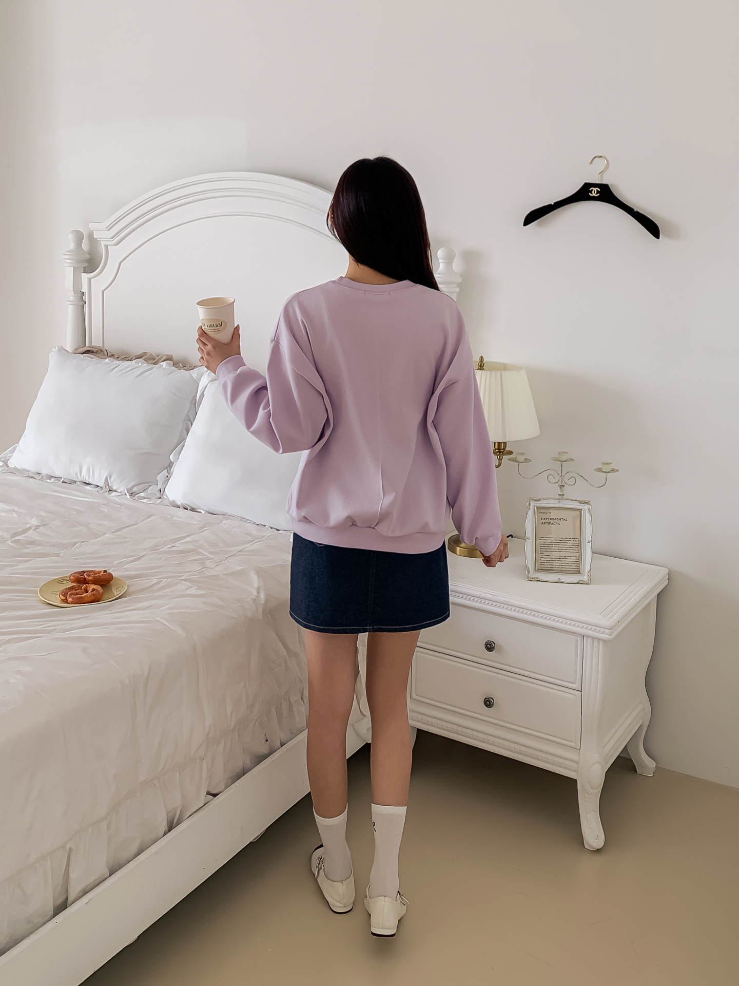 ラウンドネックオーバーサイズ長袖レタリングプリントスウェット | 詳細画像5