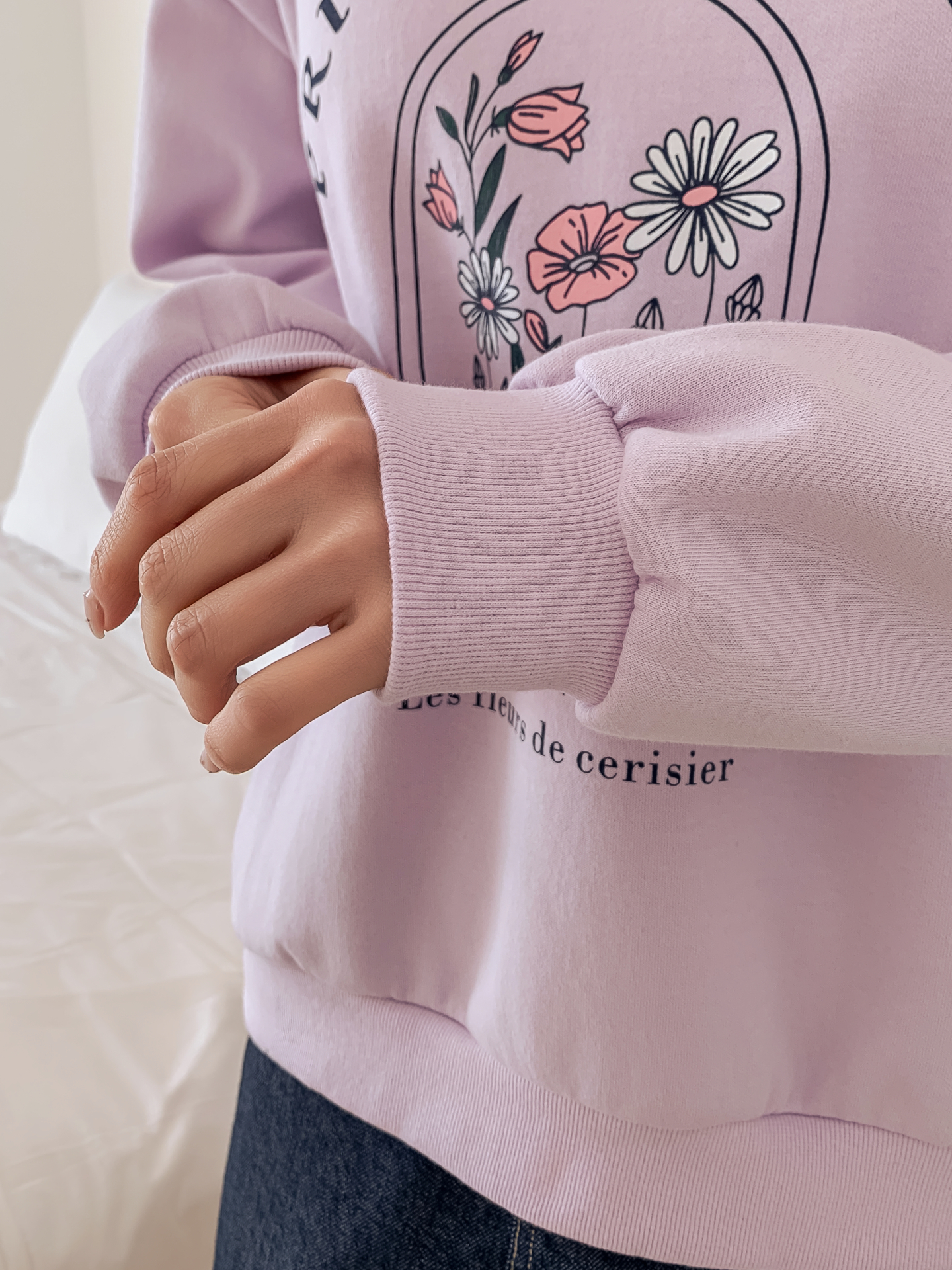 ラウンドネックオーバーサイズ長袖レタリングプリントスウェット | 詳細画像10