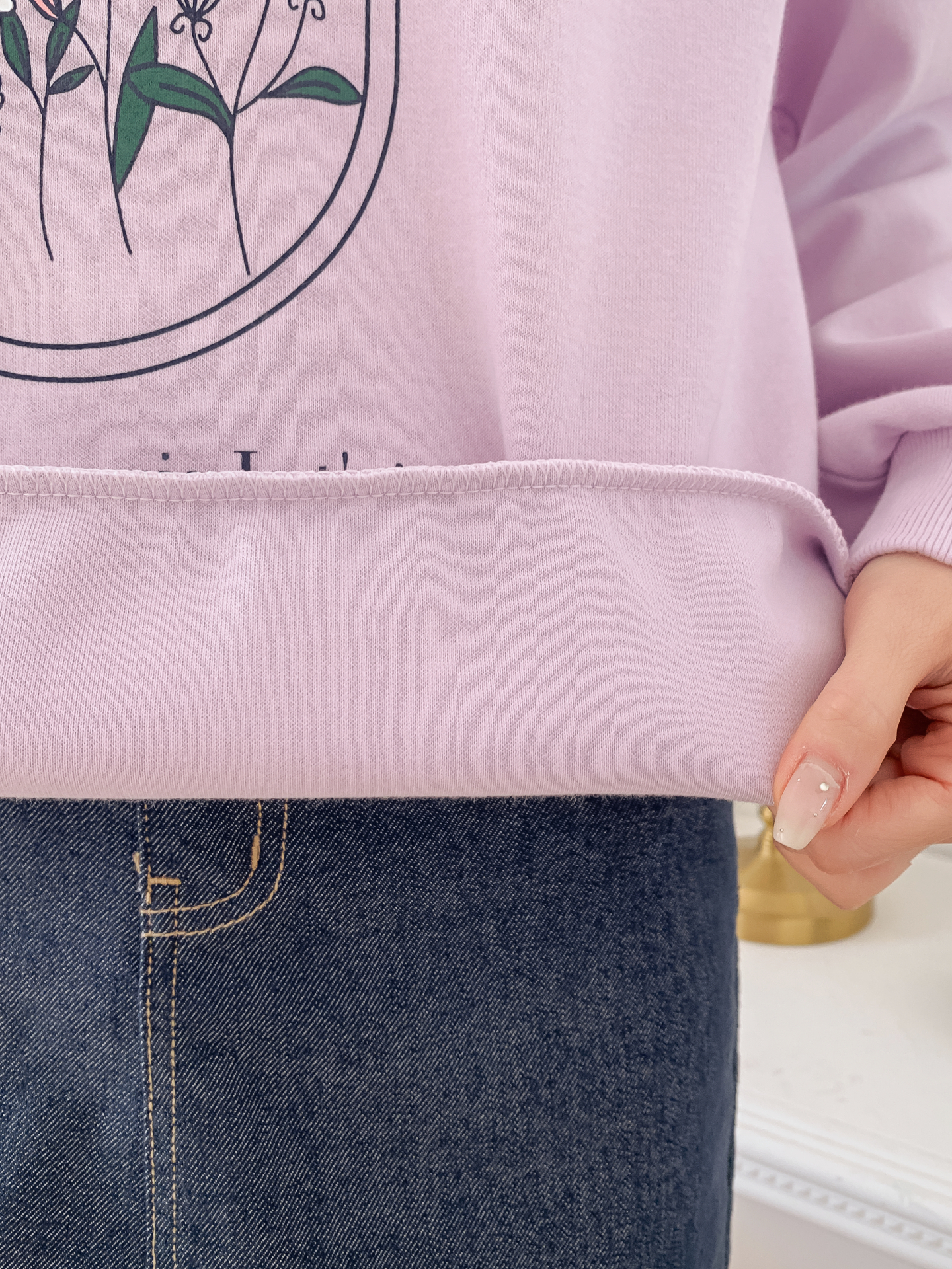 ラウンドネックオーバーサイズ長袖レタリングプリントスウェット | 詳細画像11