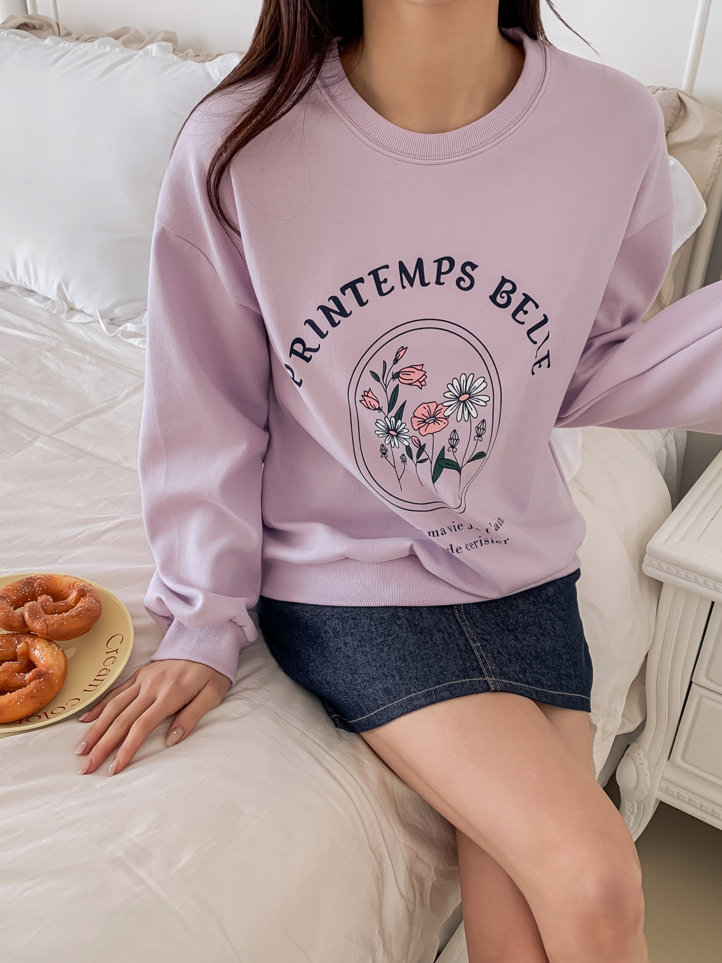 ラウンドネックオーバーサイズ長袖レタリングプリントスウェット | 詳細画像12