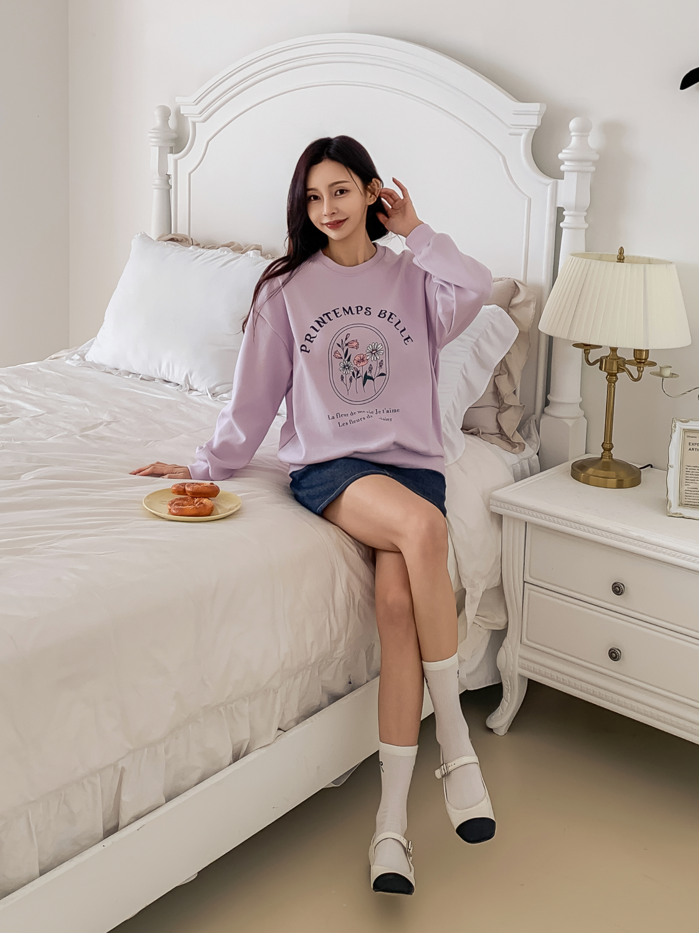 ラウンドネックオーバーサイズ長袖レタリングプリントスウェット | 詳細画像13