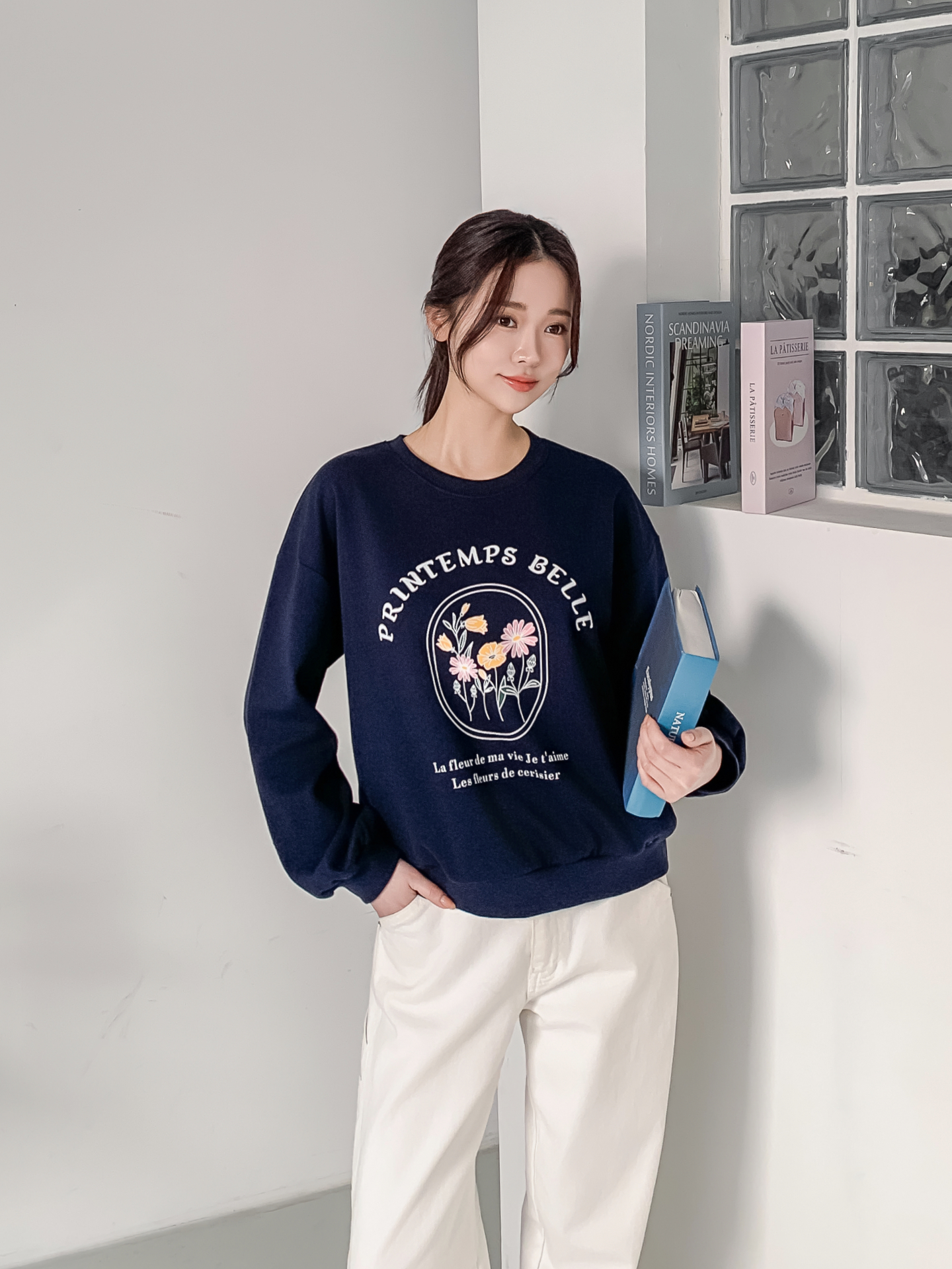 ラウンドネックオーバーサイズ長袖レタリングプリントスウェット | 詳細画像21